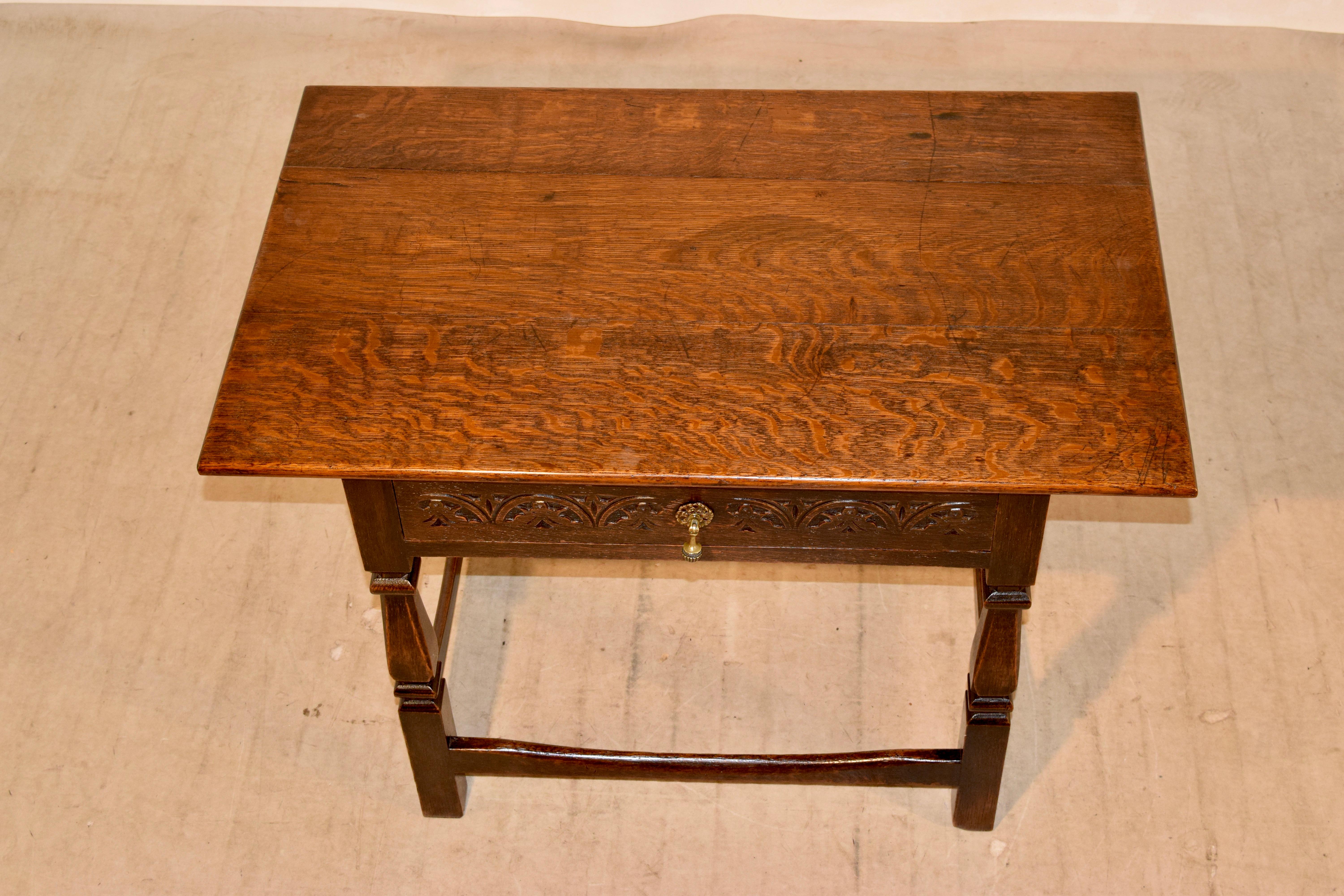 19th Century English Oak Side Table 1