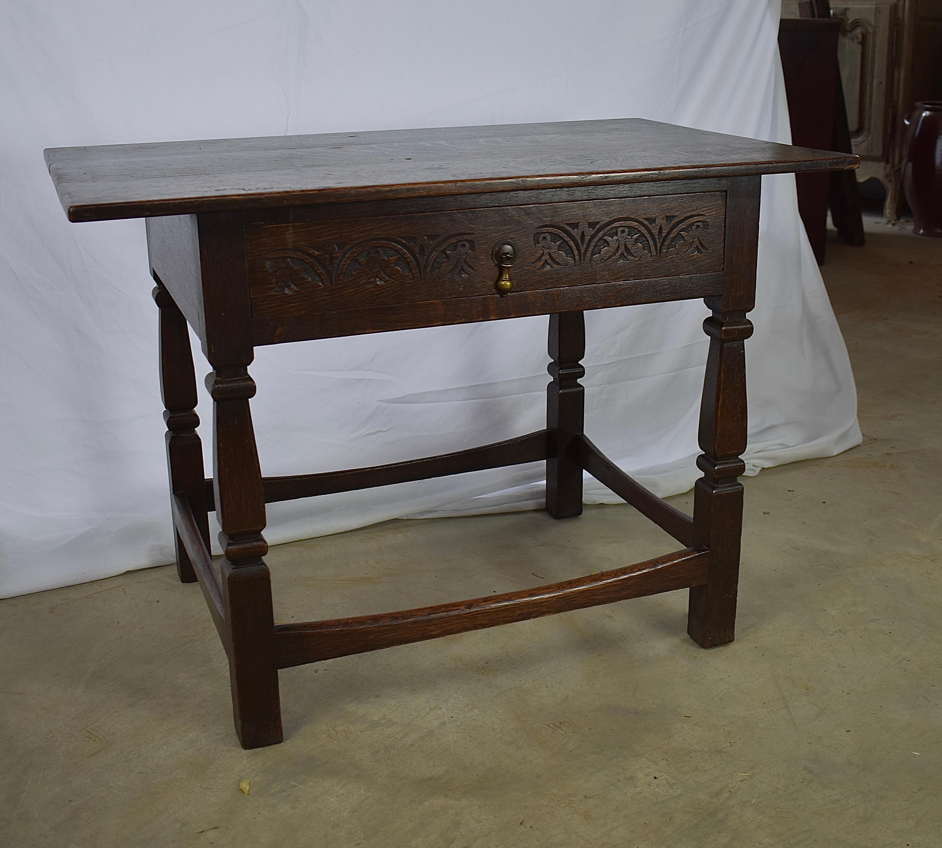 19th Century English Oak Side Table 4
