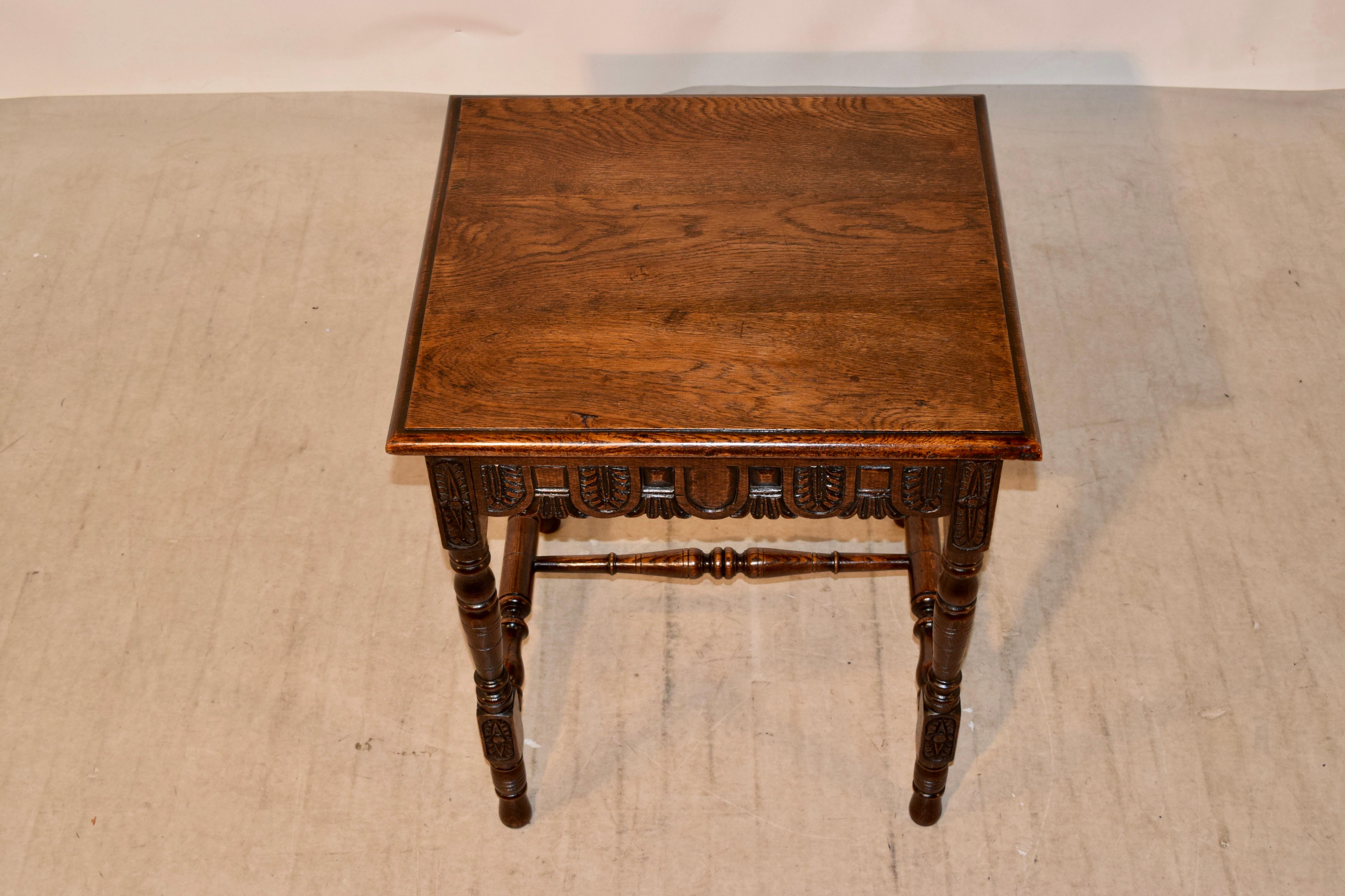 19th Century English Oak Side Table with Single-Drawer In Good Condition In High Point, NC