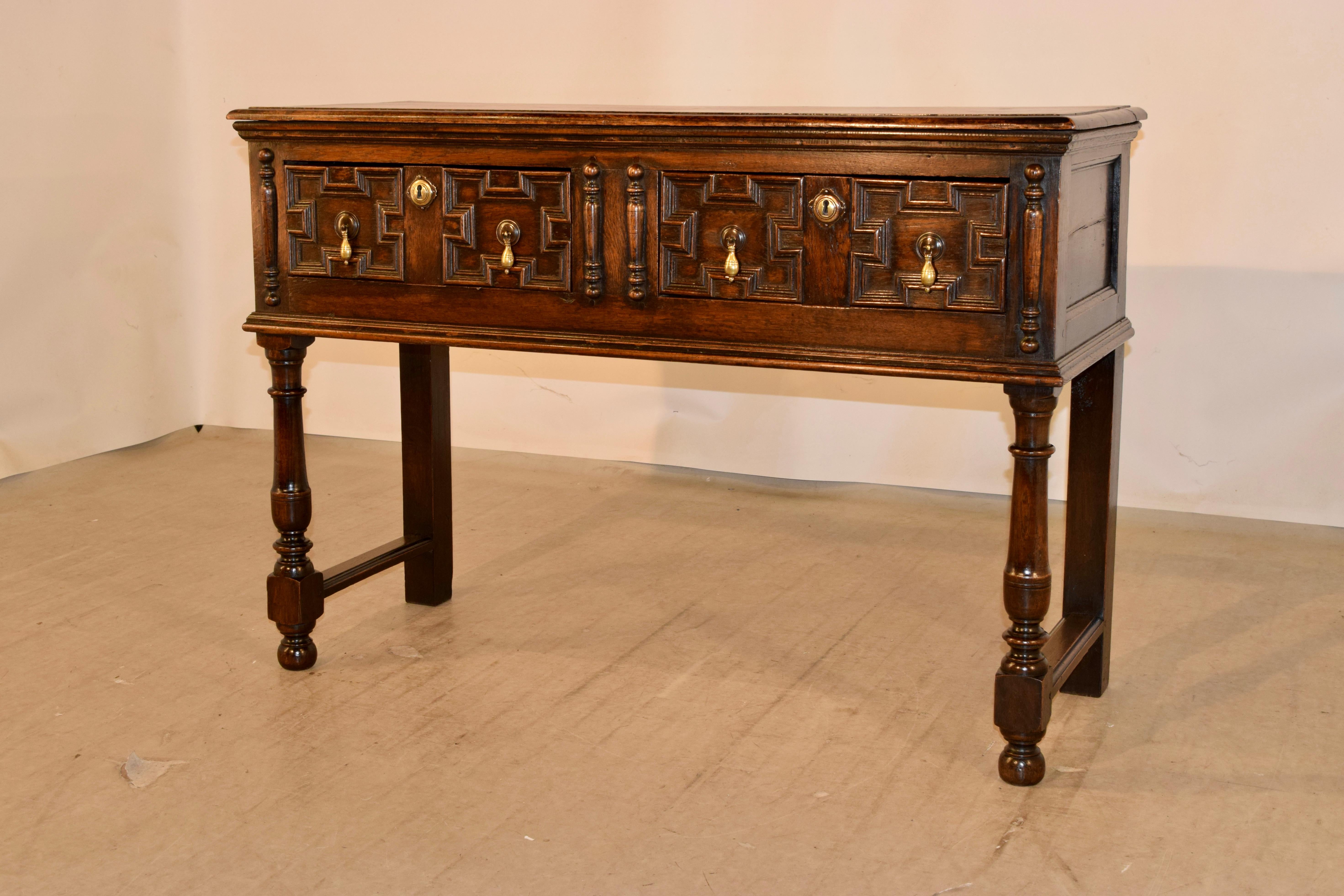 19th Century English Oak Sideboard In Good Condition In High Point, NC