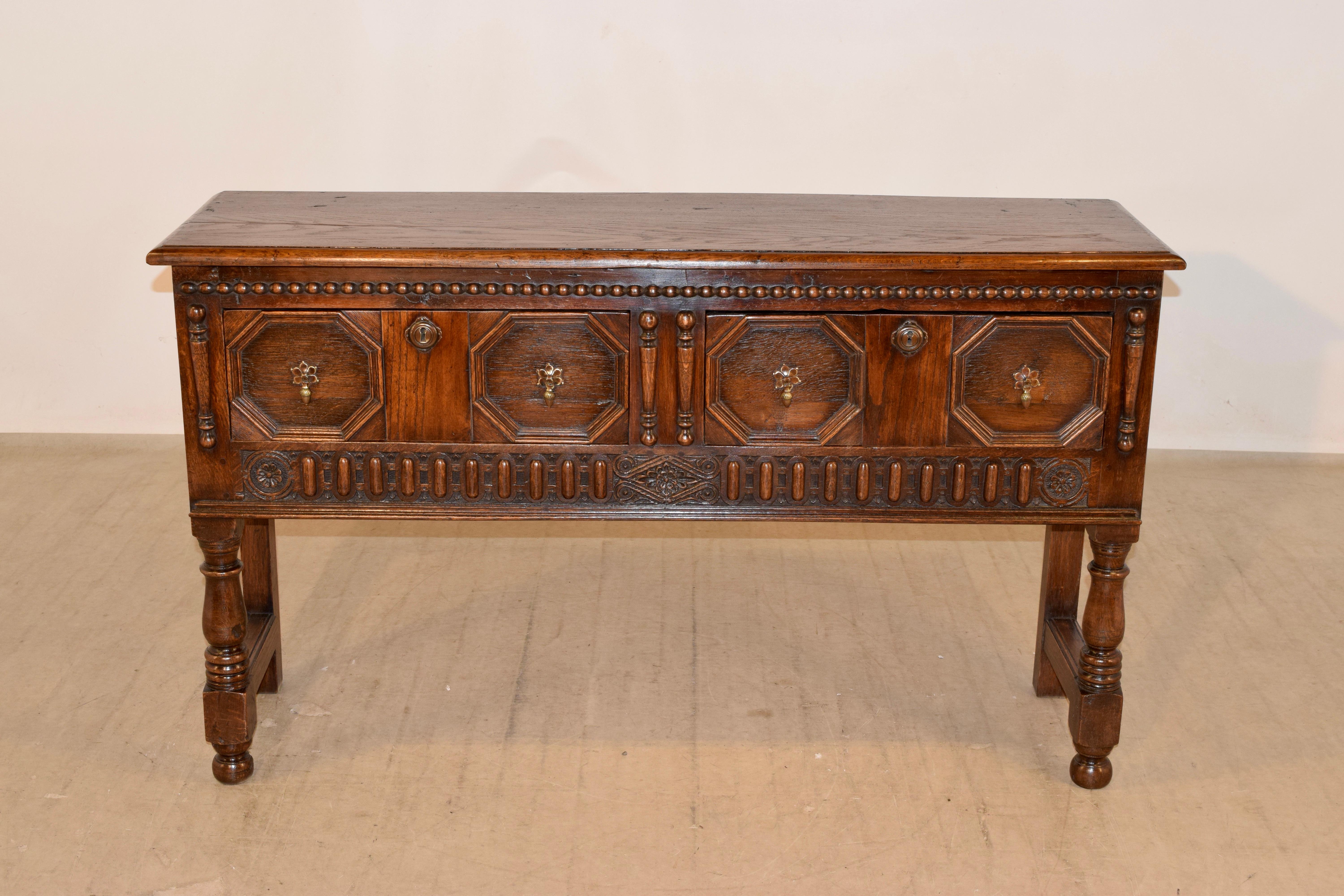 19th Century English Oak Sideboard In Good Condition In High Point, NC