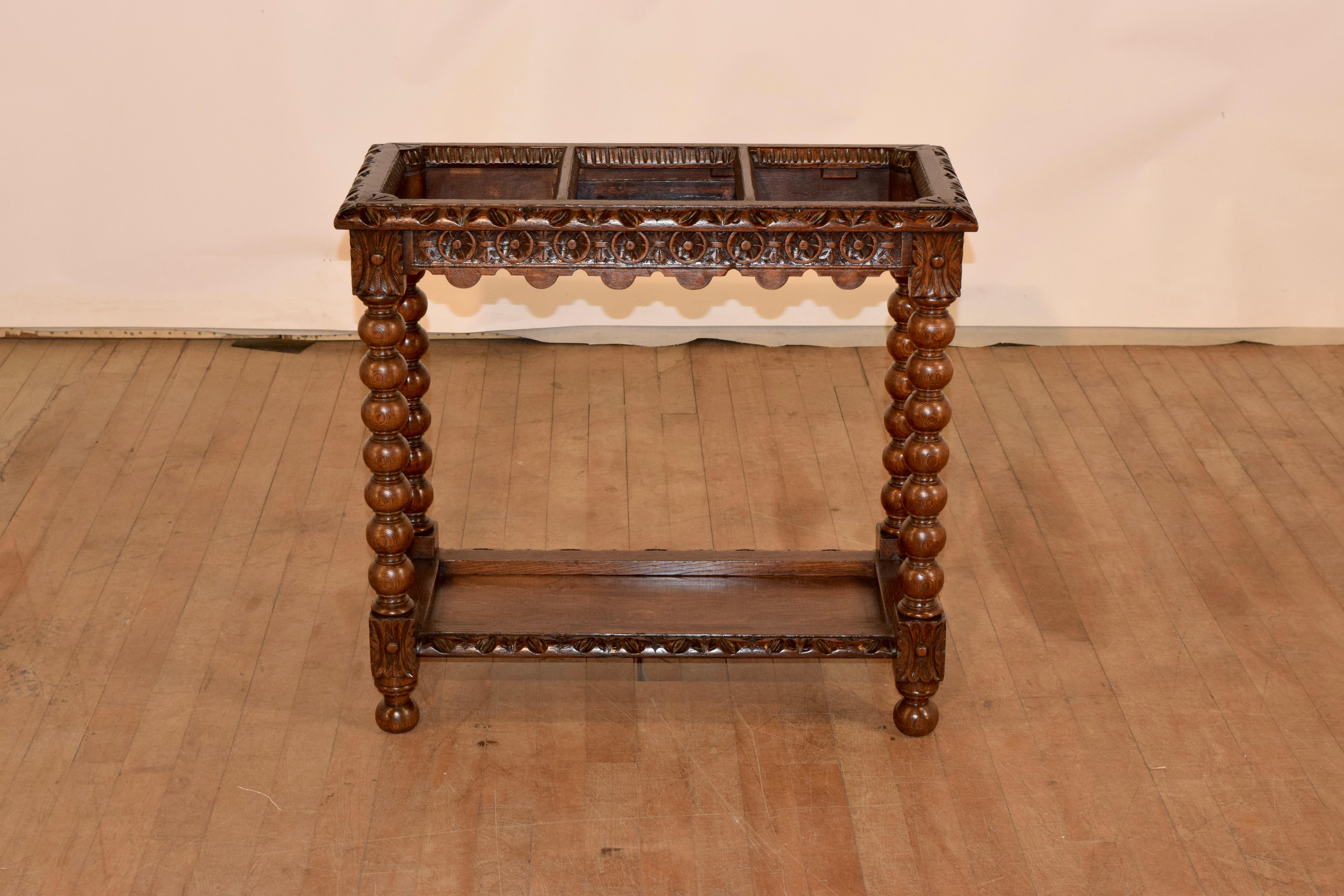 Victorian 19th Century English Oak Stick Stand For Sale