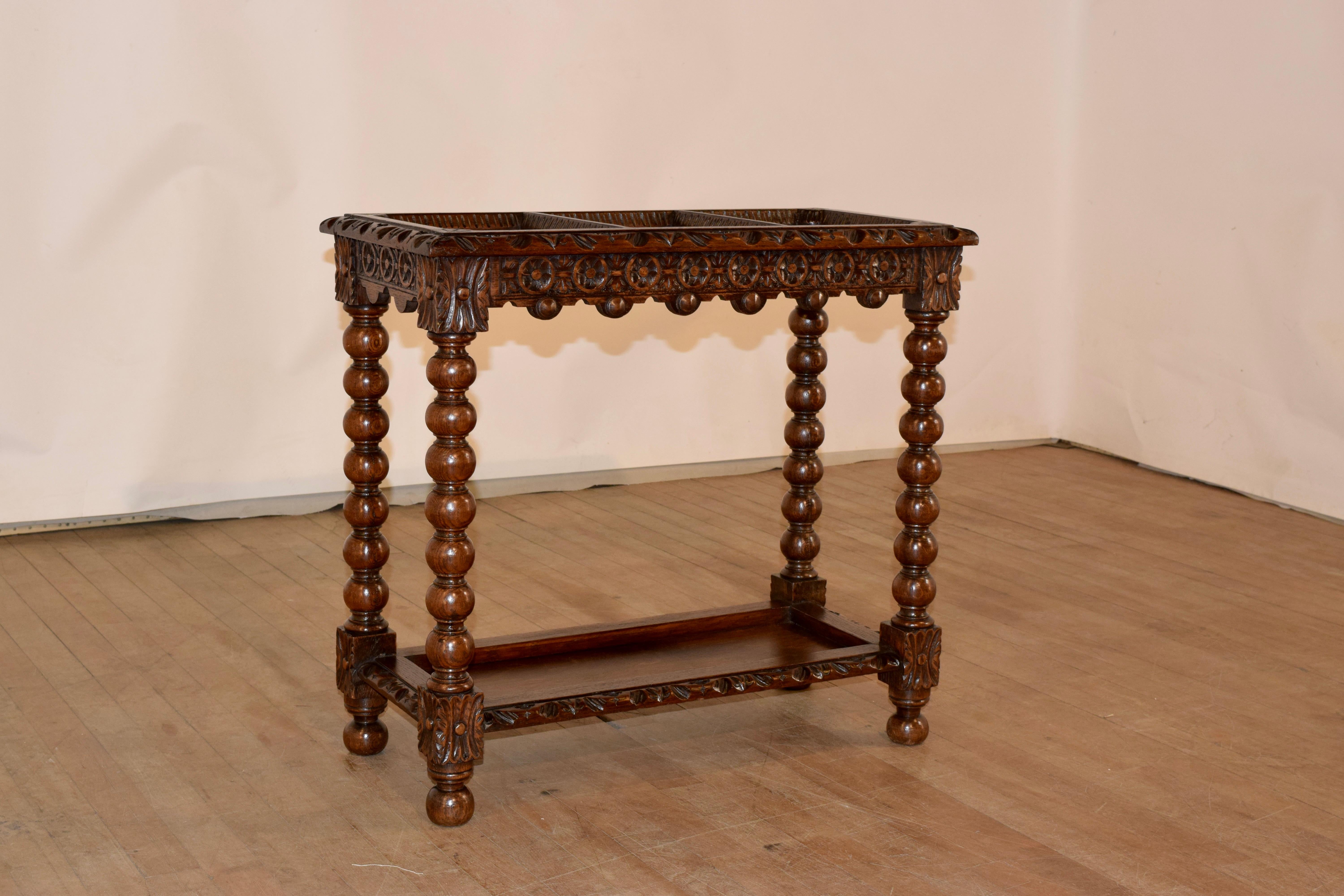 19th Century English Oak Stick Stand 3