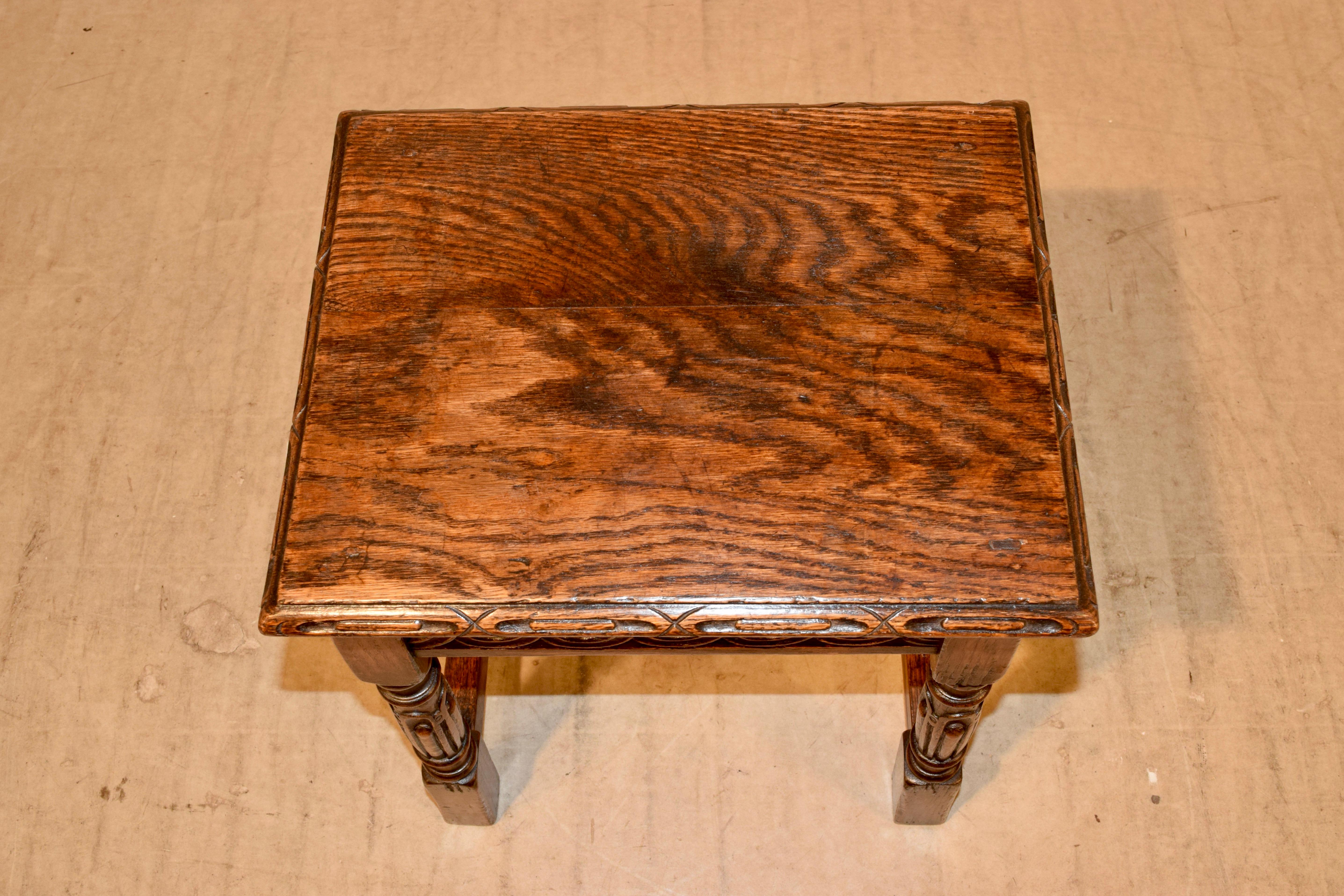 19th Century English Oak Stool In Good Condition In High Point, NC