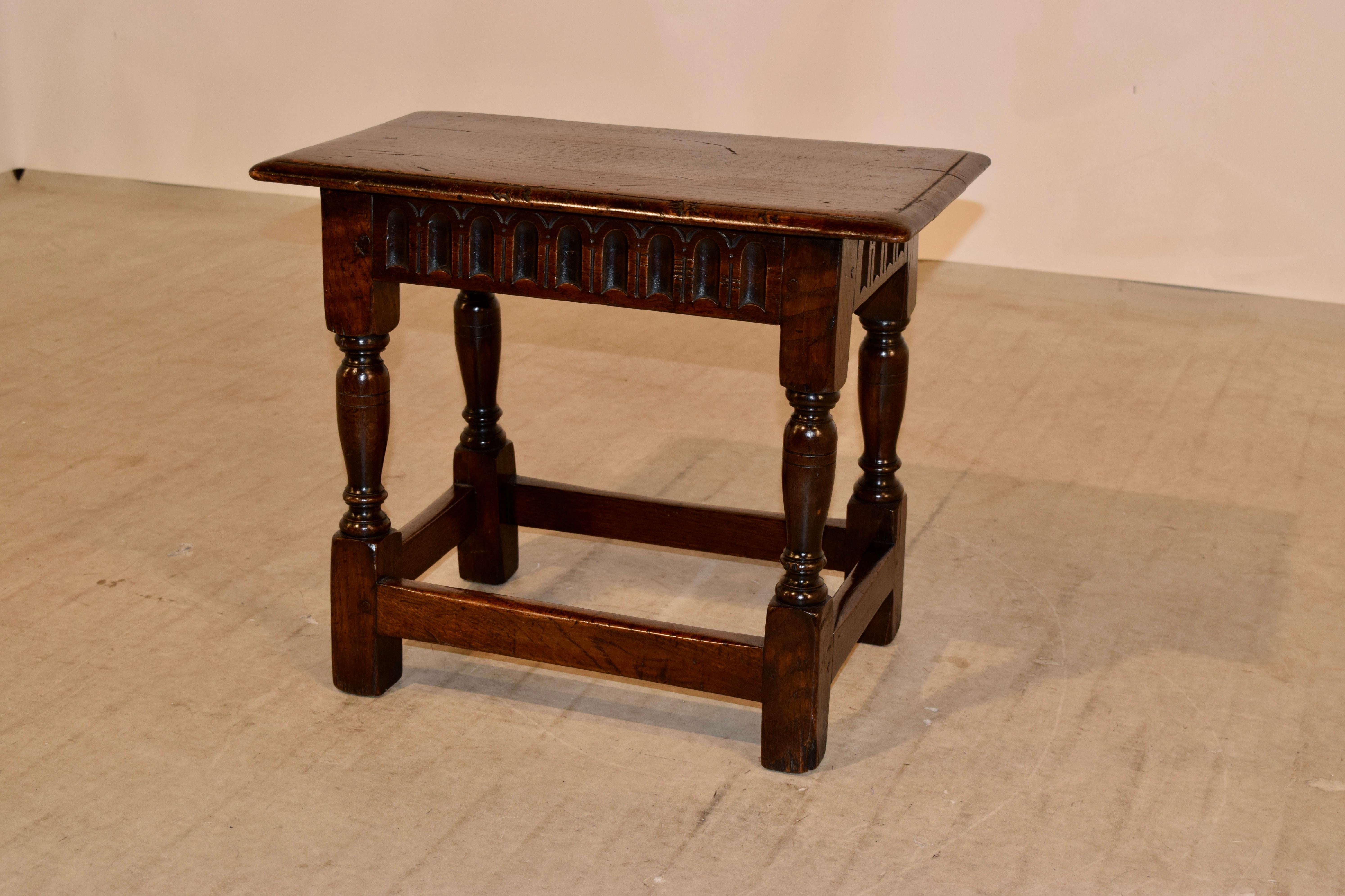 19th Century English Oak Stool 2