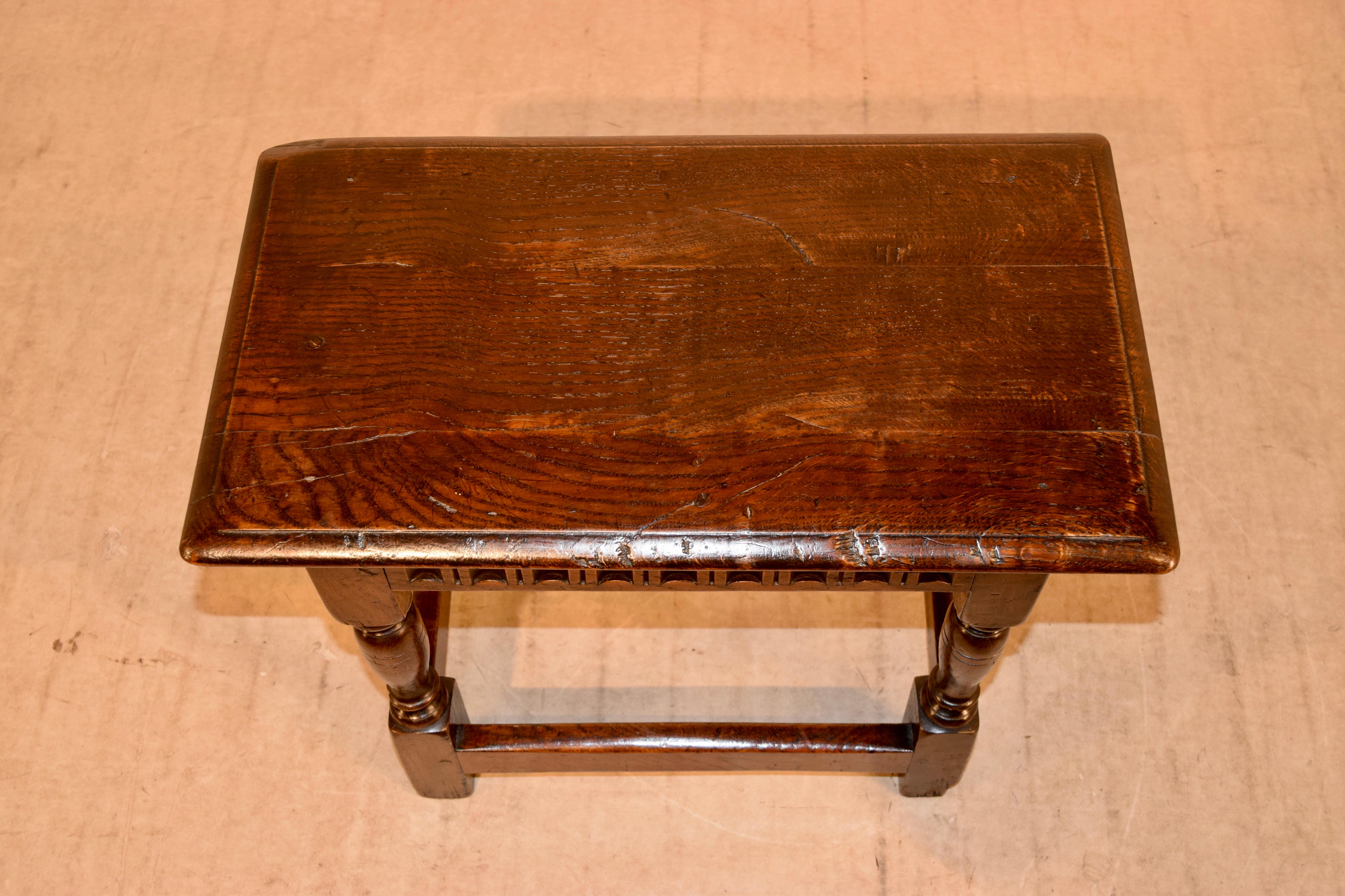 19th Century English Oak Stool 4