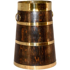 19th Century English Oak Strapped Bucket