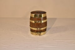 19th Century English Oak Strapped Treen Barrel
