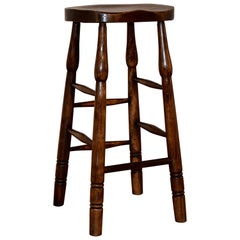 19th Century English Oak Tall Stool 19th Century English Oak Tall Stool