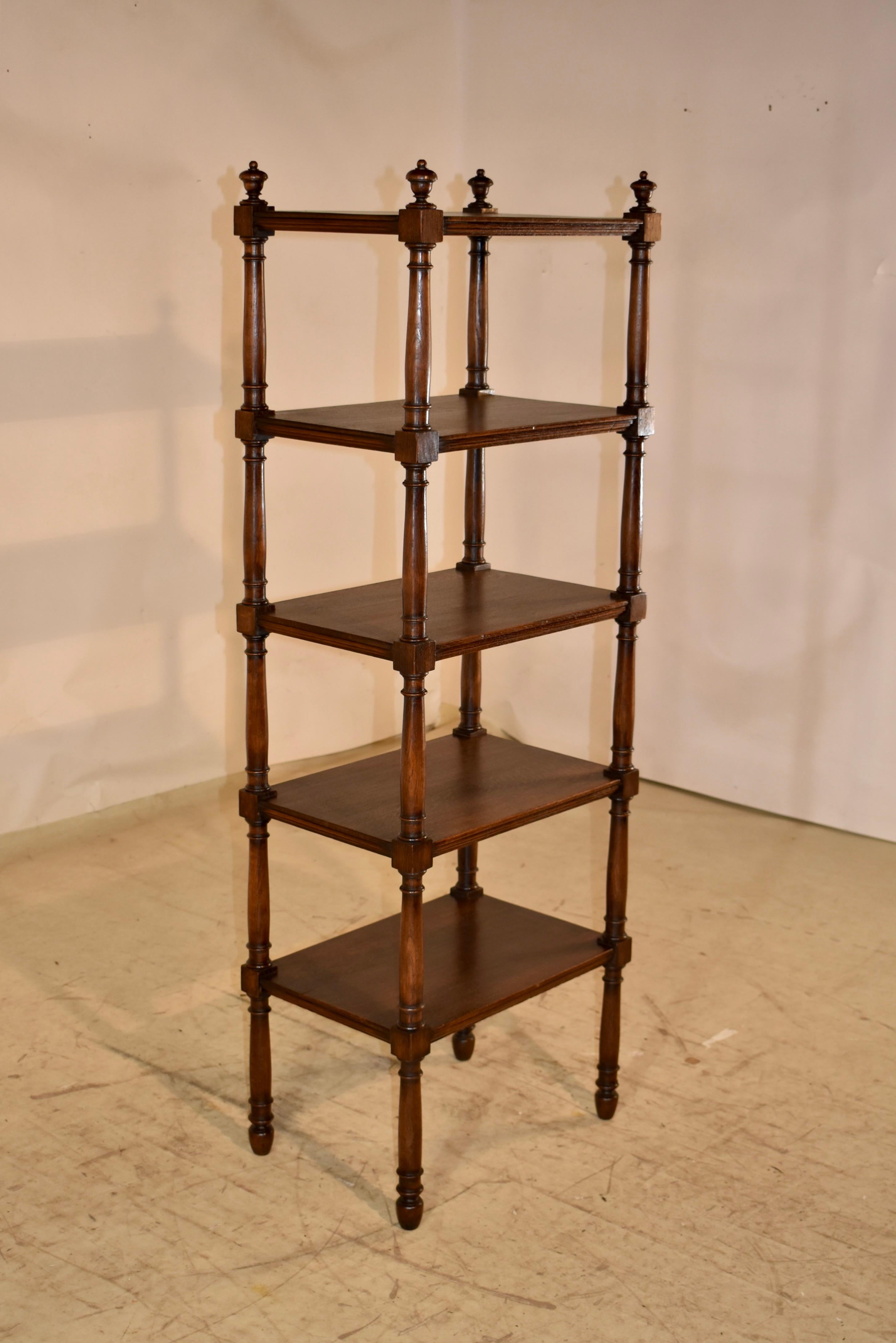 Vittoriano Scaffale alto tornito in Oak inglese del XIX secolo in vendita