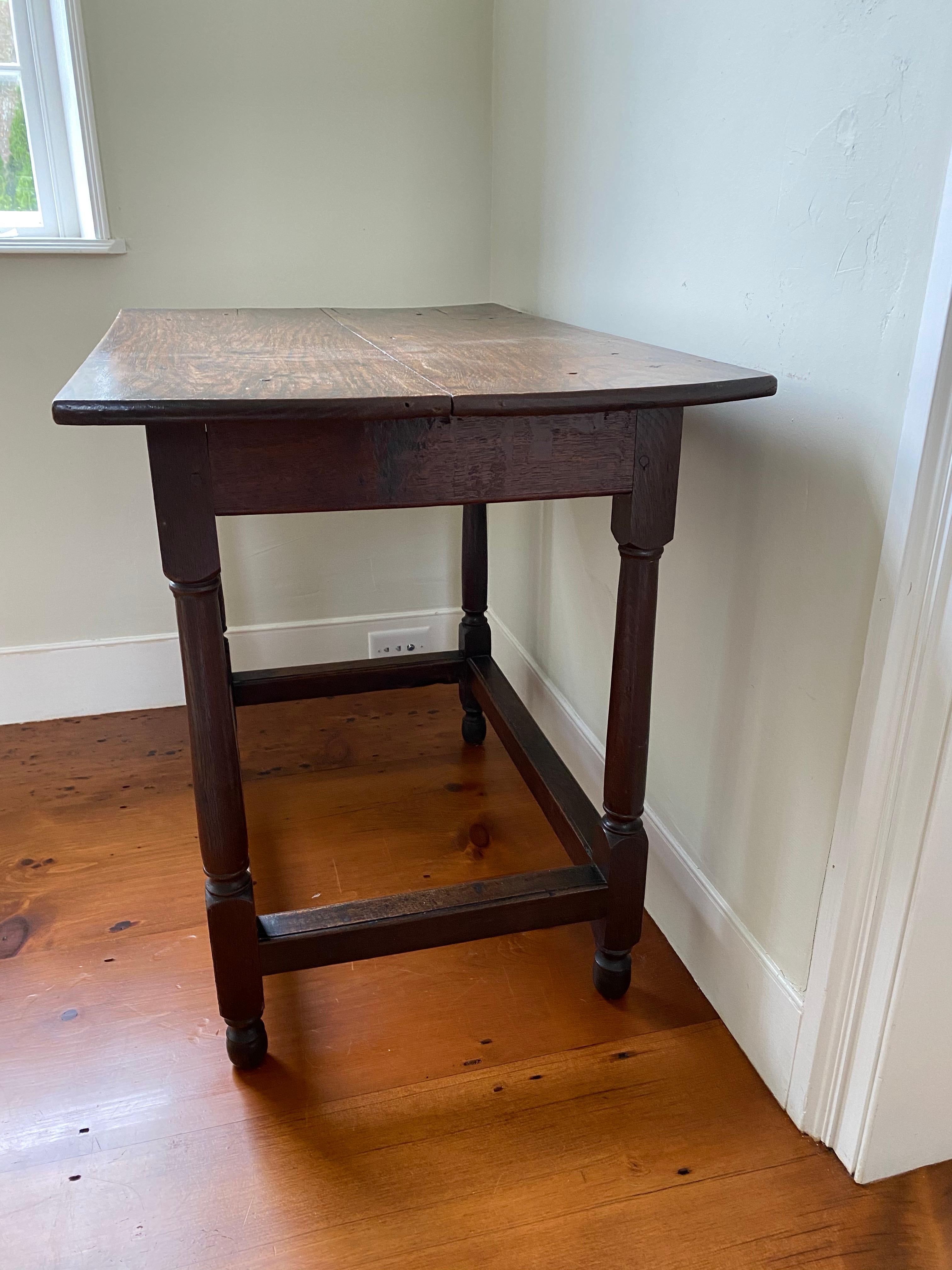 Hand-Crafted 19th Century, English Oak Tavern Table with Bold Scalloped Skirt