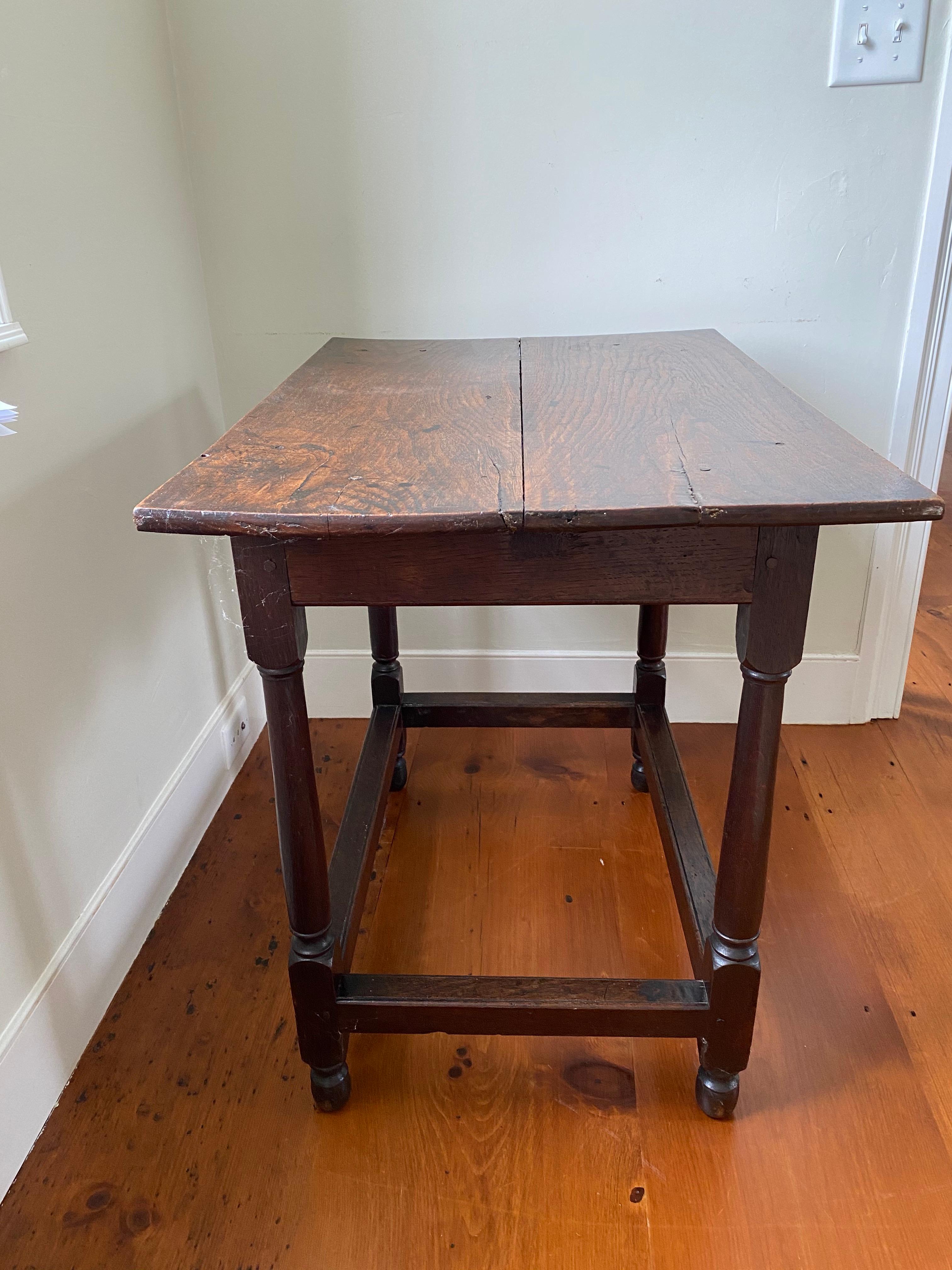 19th Century, English Oak Tavern Table with Bold Scalloped Skirt 3