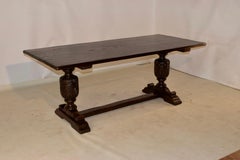 19th Century English Oak Trestle Table