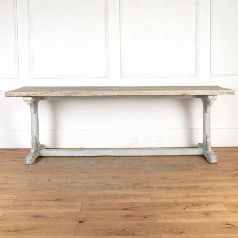 Country Table à tréteaux en chêne anglais du XIXe siècle en vente