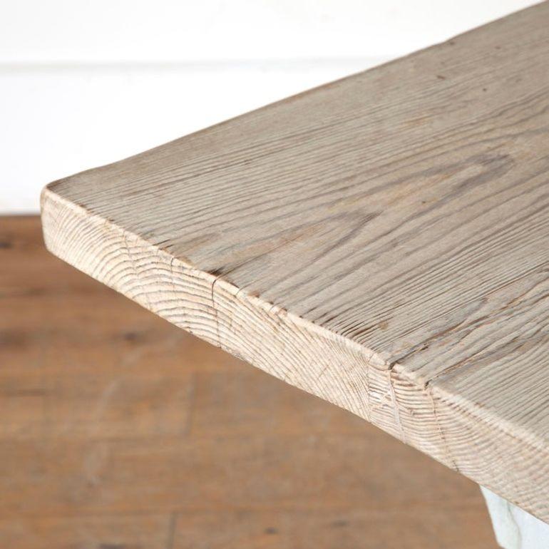 Chêne Table à tréteaux en chêne anglais du XIXe siècle en vente