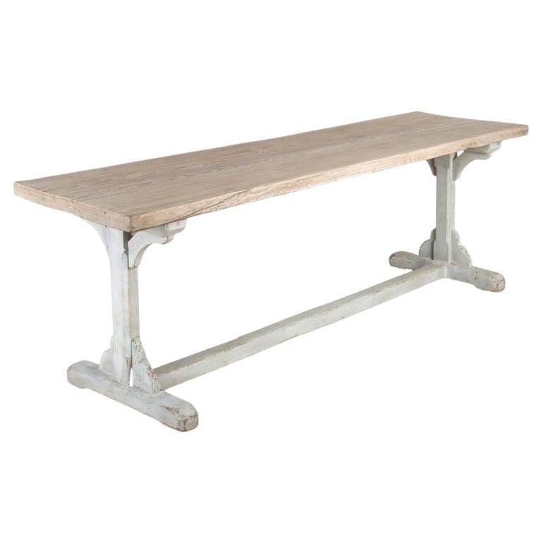 Table à tréteaux en chêne anglais du XIXe siècle en vente