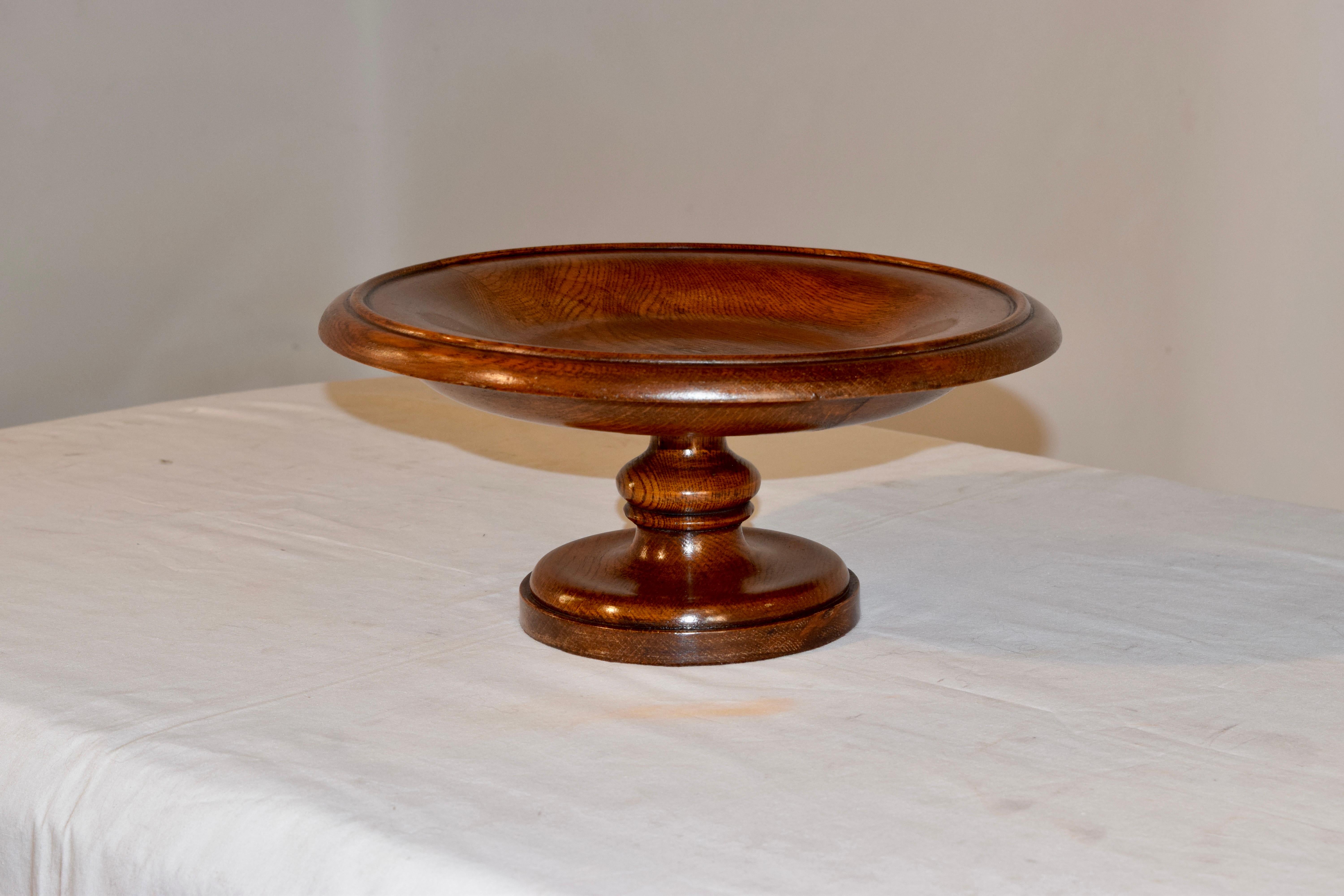Victorian 19th Century English Oak Turned Compote