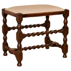 19th Century English Oak Turned Stool