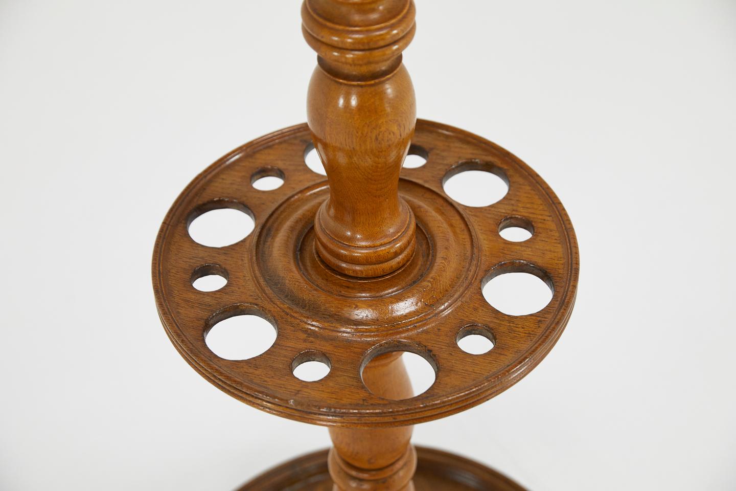 19th Century English Oak Umbrella and Hat Stand For Sale 1