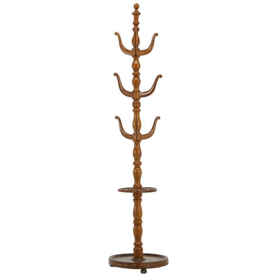 19th Century English Oak Umbrella and Hat Stand For Sale