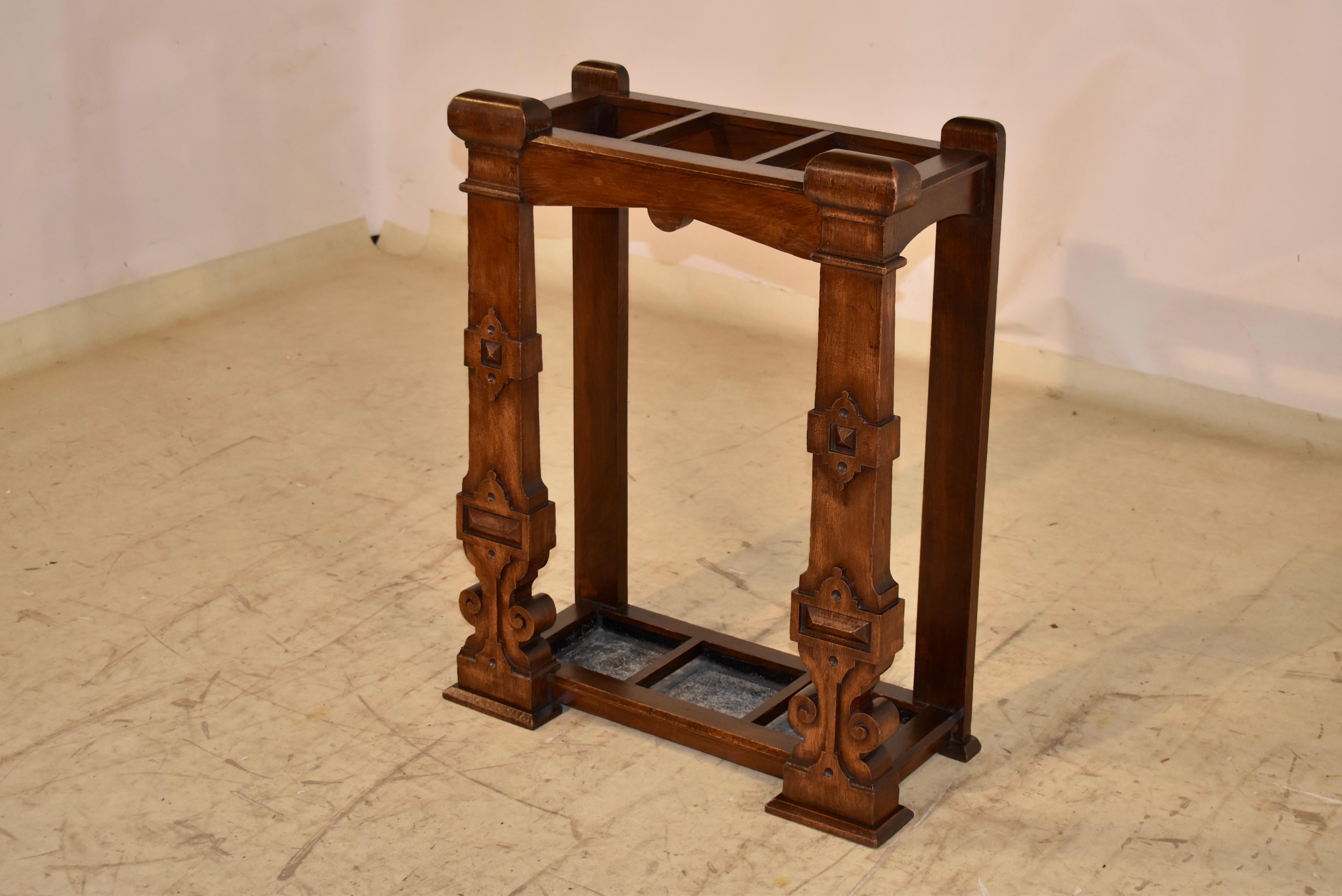 19th Century English Oak Umbrella or Cane Stand For Sale 1