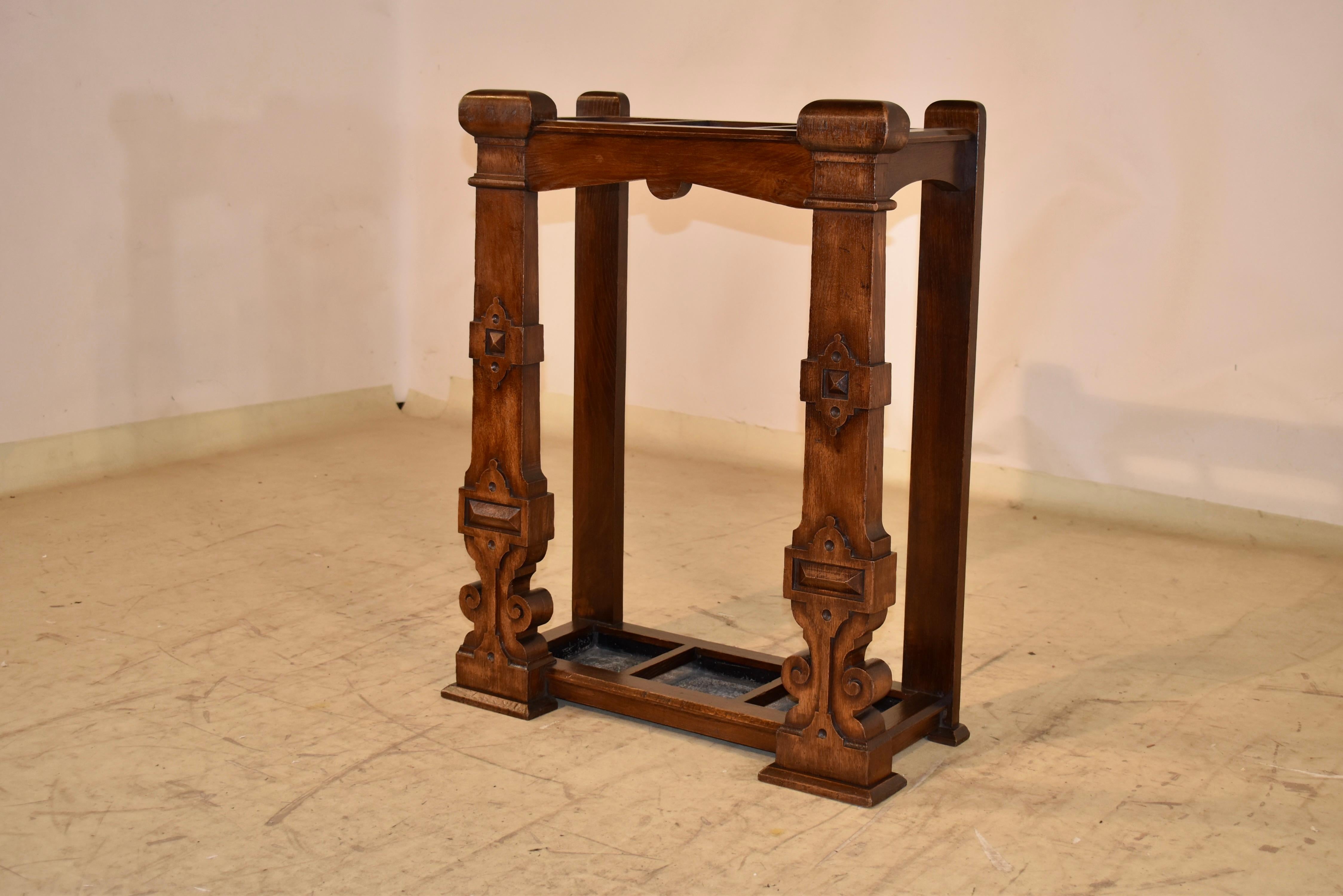 19th Century English Oak Umbrella or Cane Stand For Sale 2