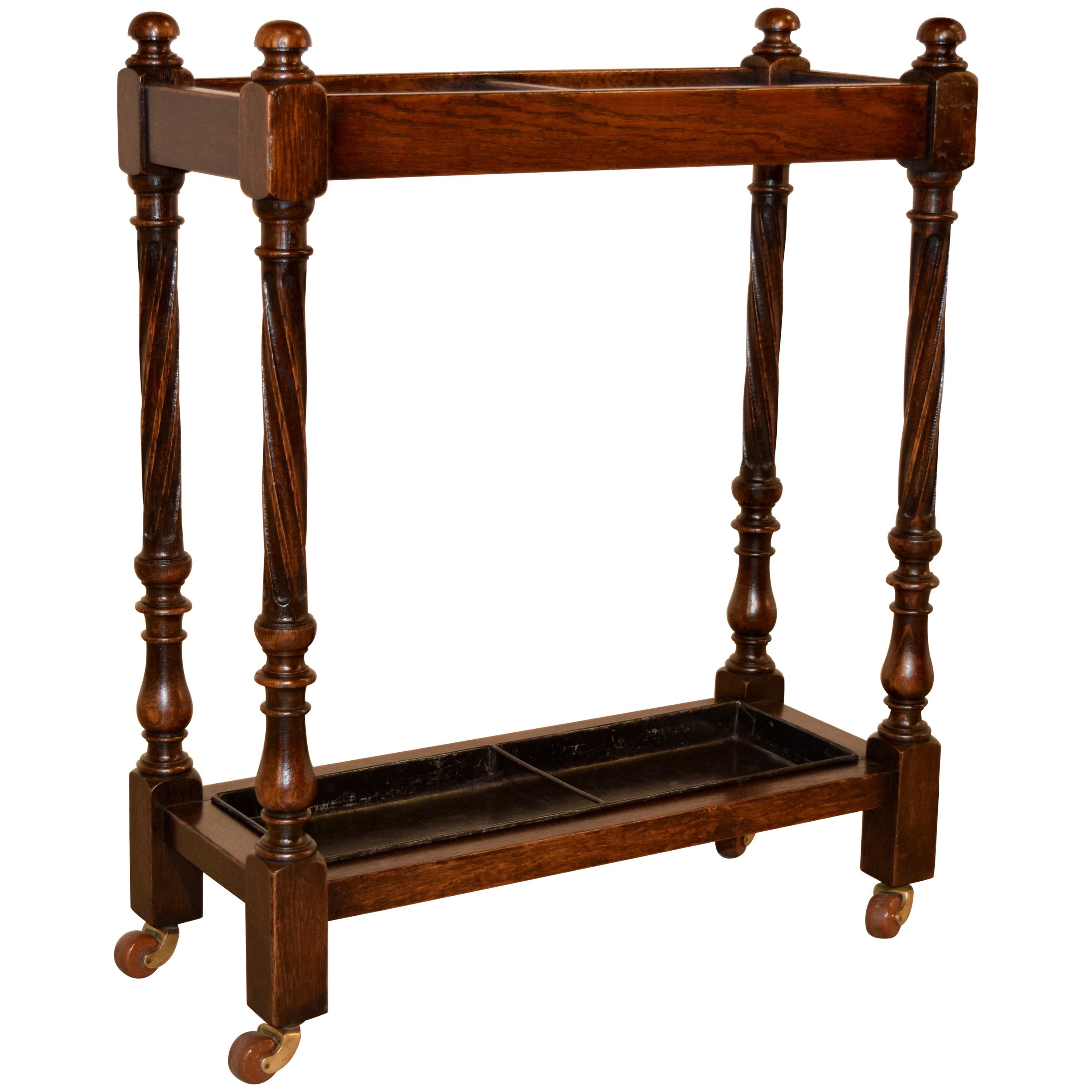 19th Century English Oak Umbrella Stand