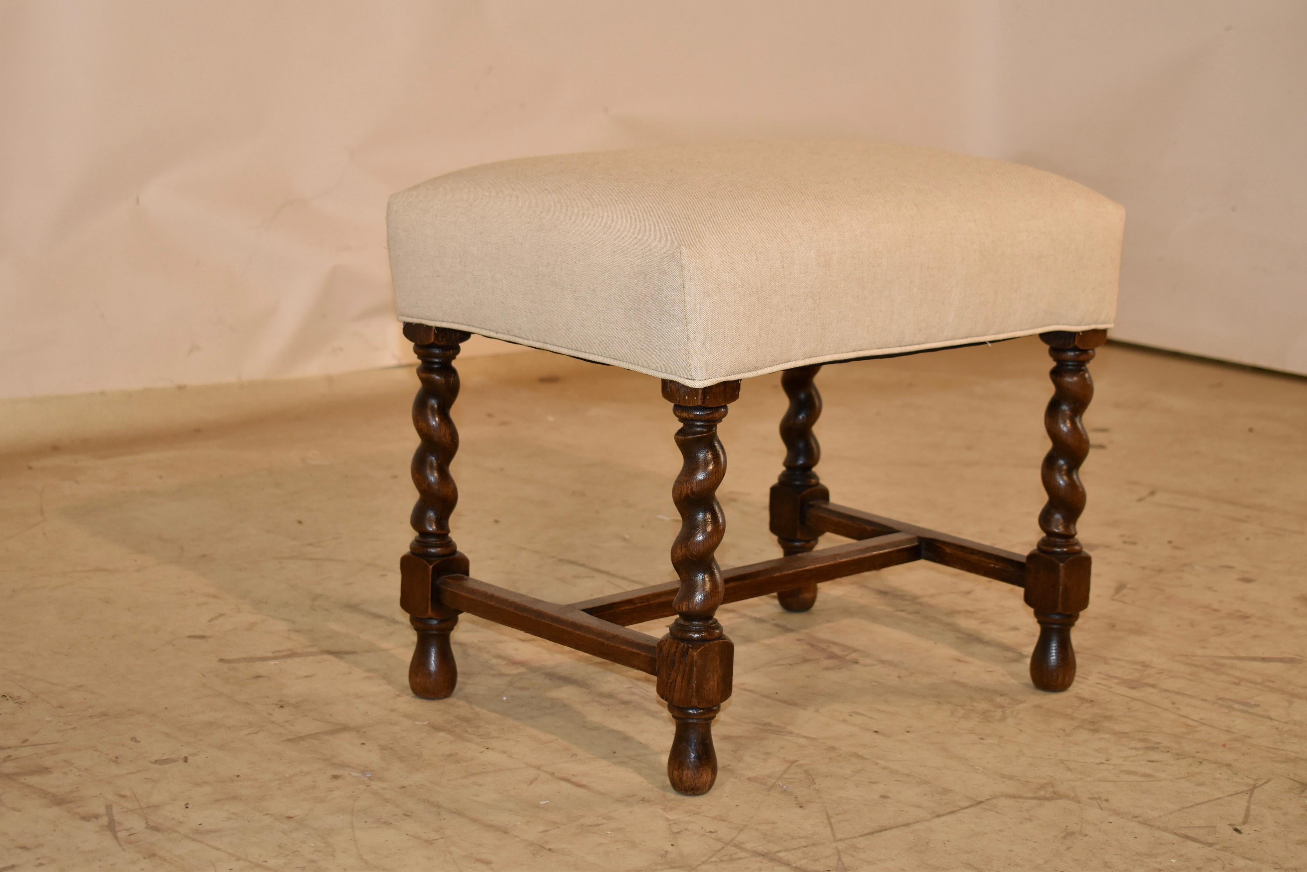 19. Jahrhundert Englisch Oak gepolstert Hocker (Viktorianisch) im Angebot