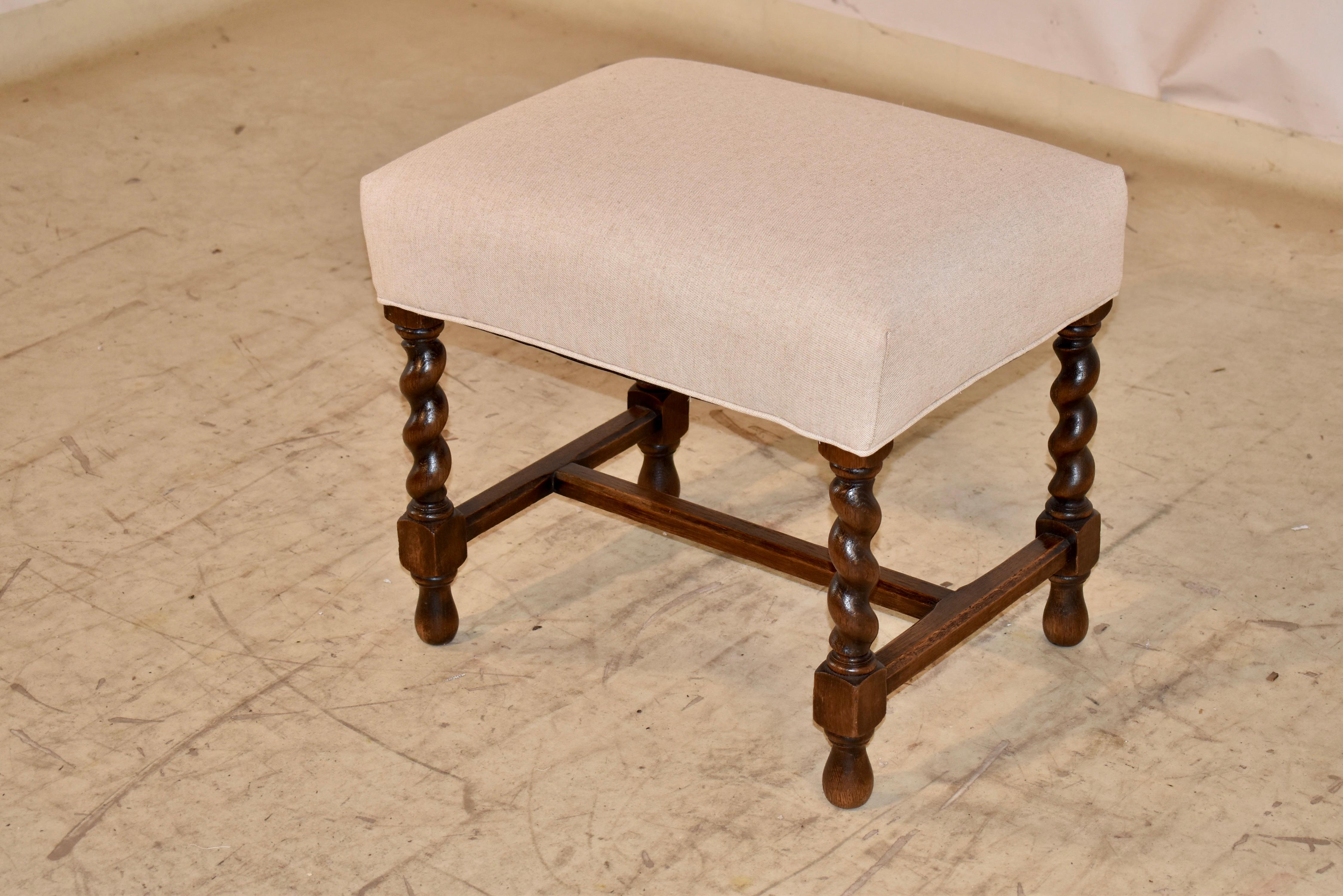 19. Jahrhundert Englisch Oak gepolstert Hocker im Zustand „Gut“ im Angebot in High Point, NC