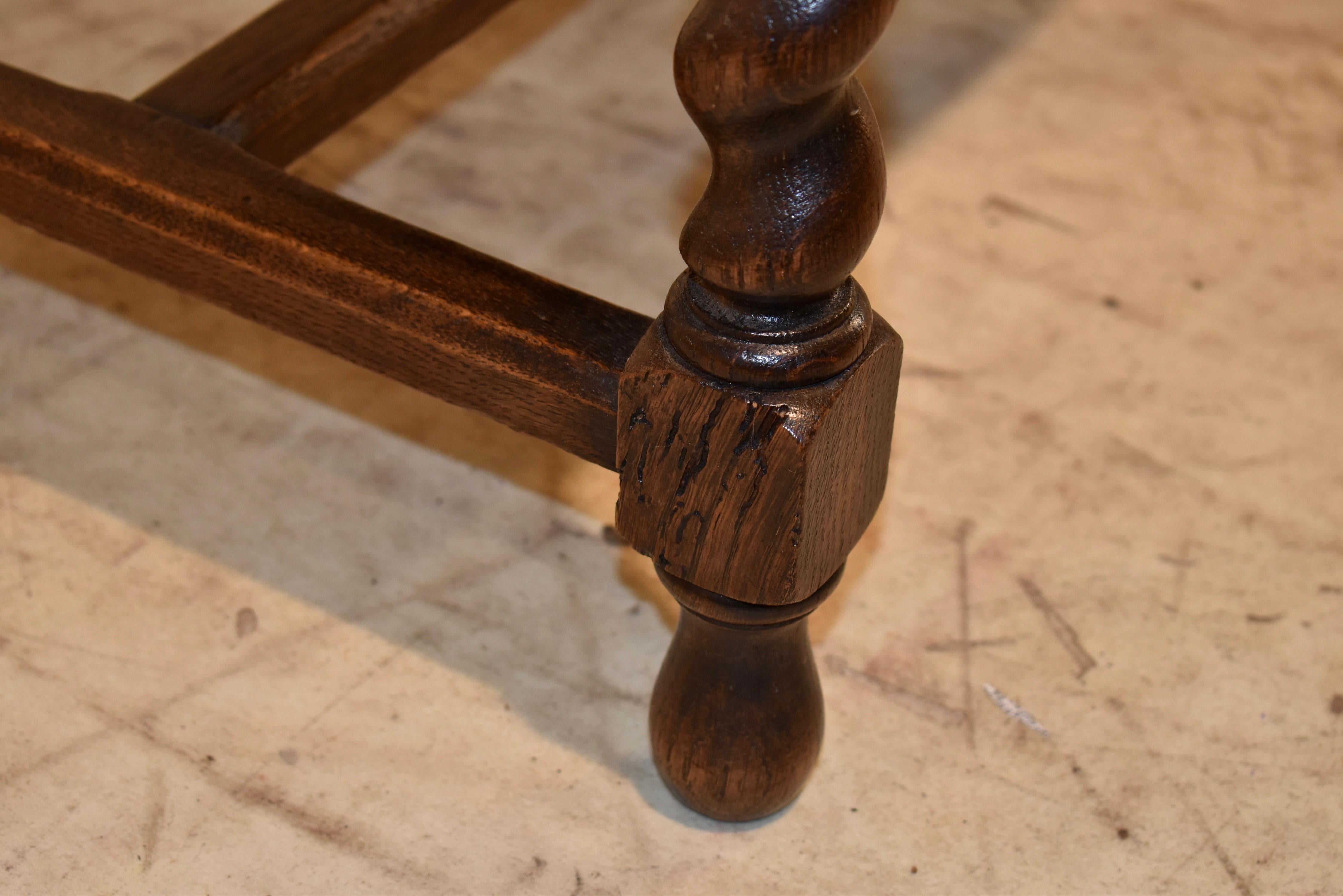 19. Jahrhundert Englisch Oak gepolstert Hocker im Angebot 1