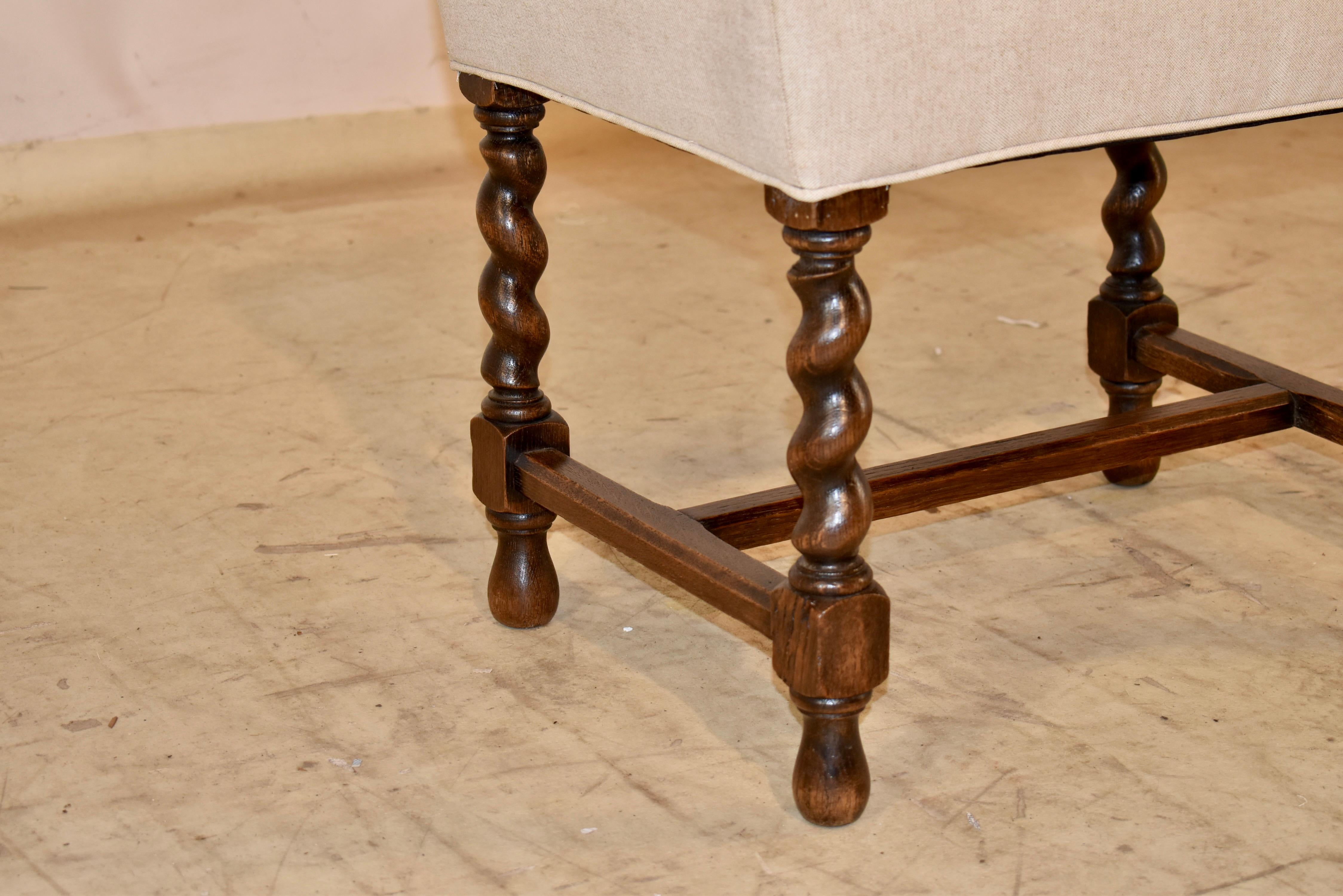 19. Jahrhundert Englisch Oak gepolstert Hocker im Angebot 2