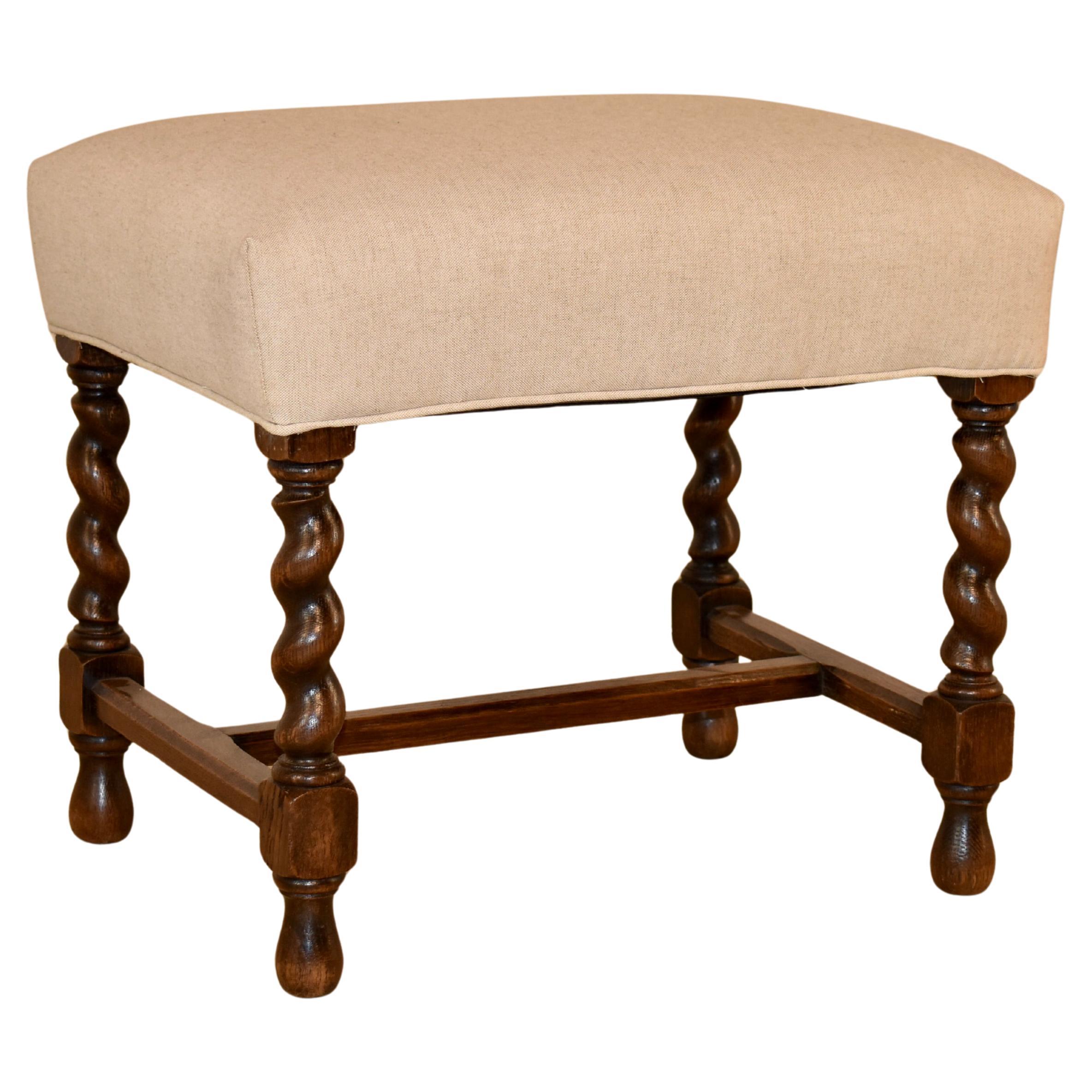 Sgabello imbottito in Oak inglese del XIX secolo