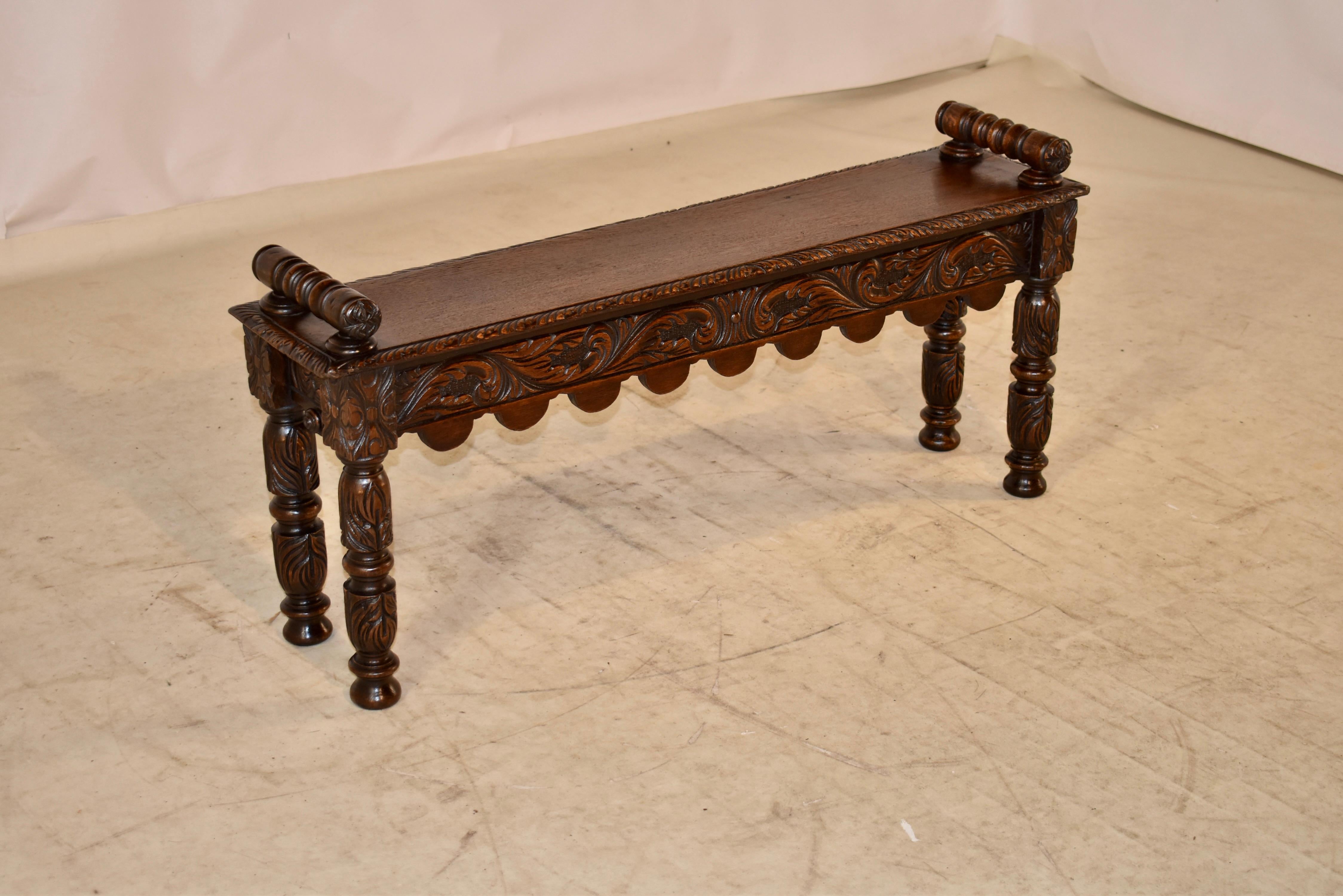 19th Century English Oak Window Seat In Good Condition For Sale In High Point, NC