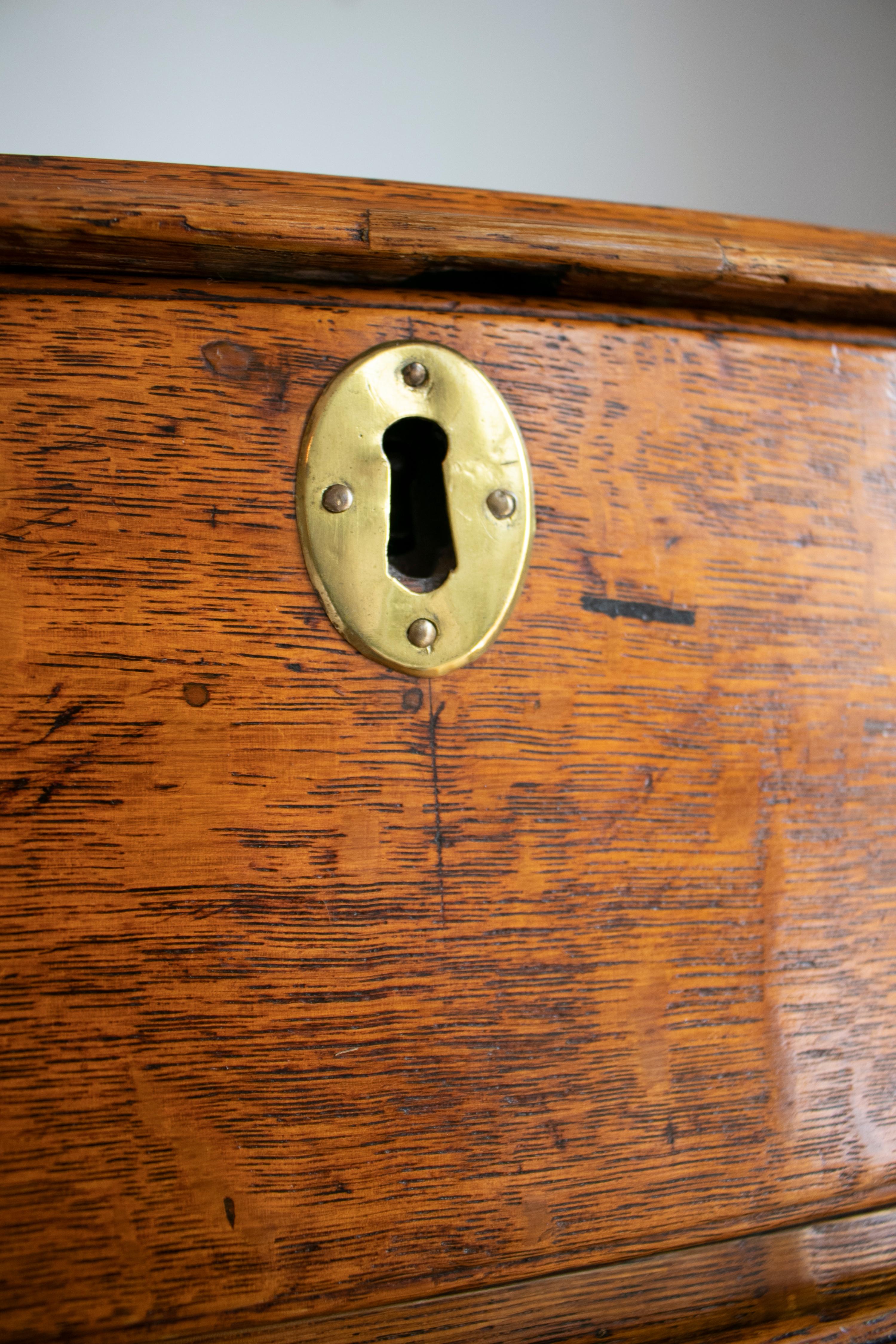 19th Century English Oakwood Four-Drawer Chest with Bronze Fittings For Sale 5