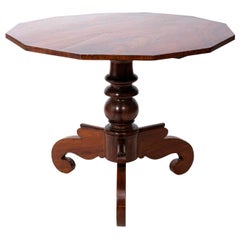 19th Century English Octagonal Tilt-Top Mahogany Pedestal Table