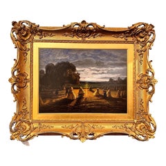 Huile sur toile anglaise du 19e siècle