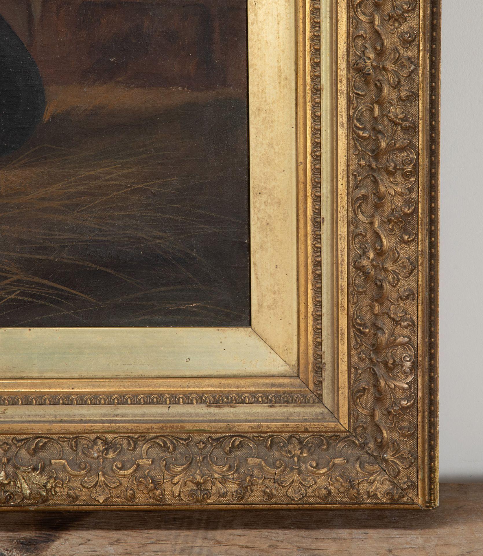 Painted 19th Century English Oil on Canvas Painting of a Dog