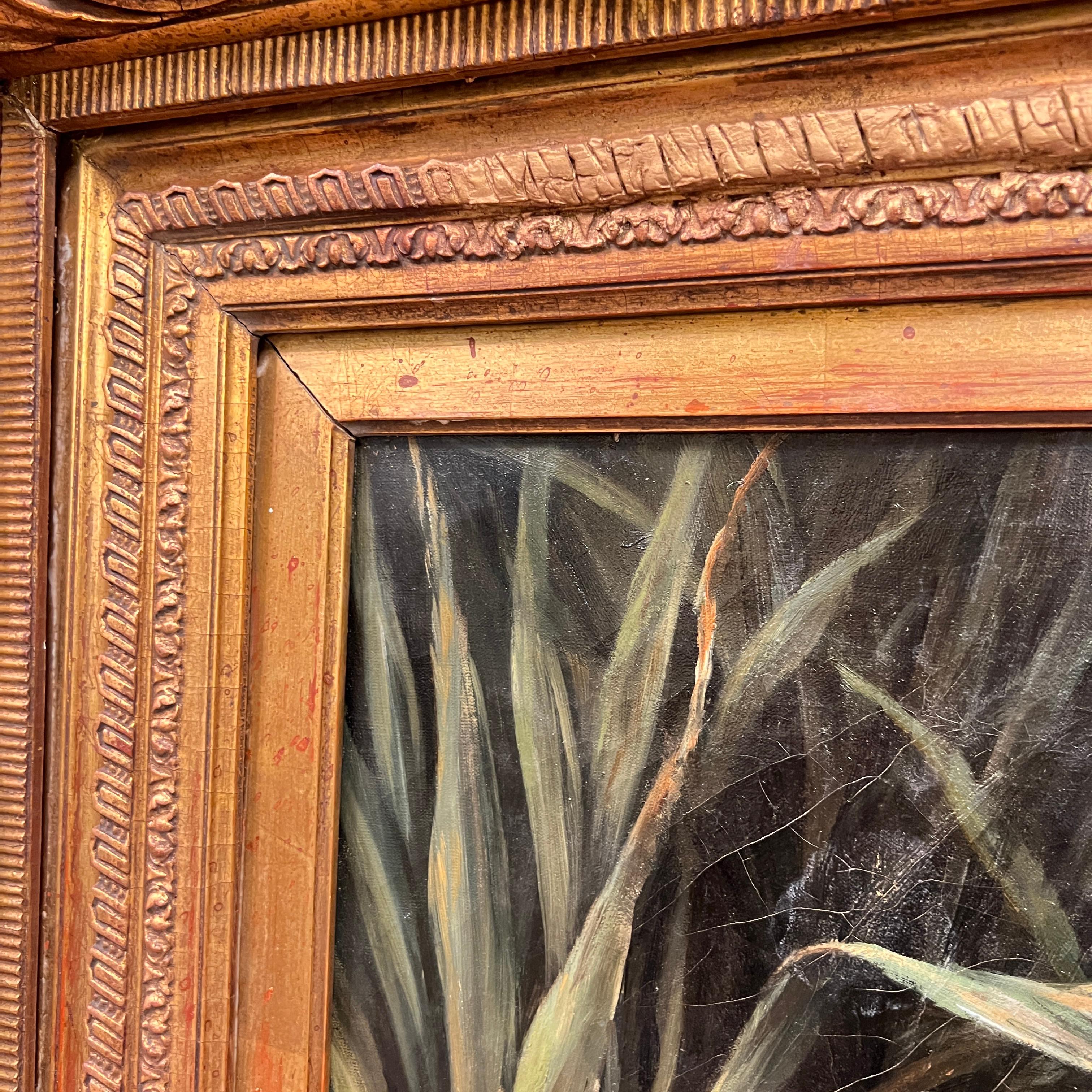 19th Century English Oil Painting by Frederick Smith Depicting Tiger in Jungle 7