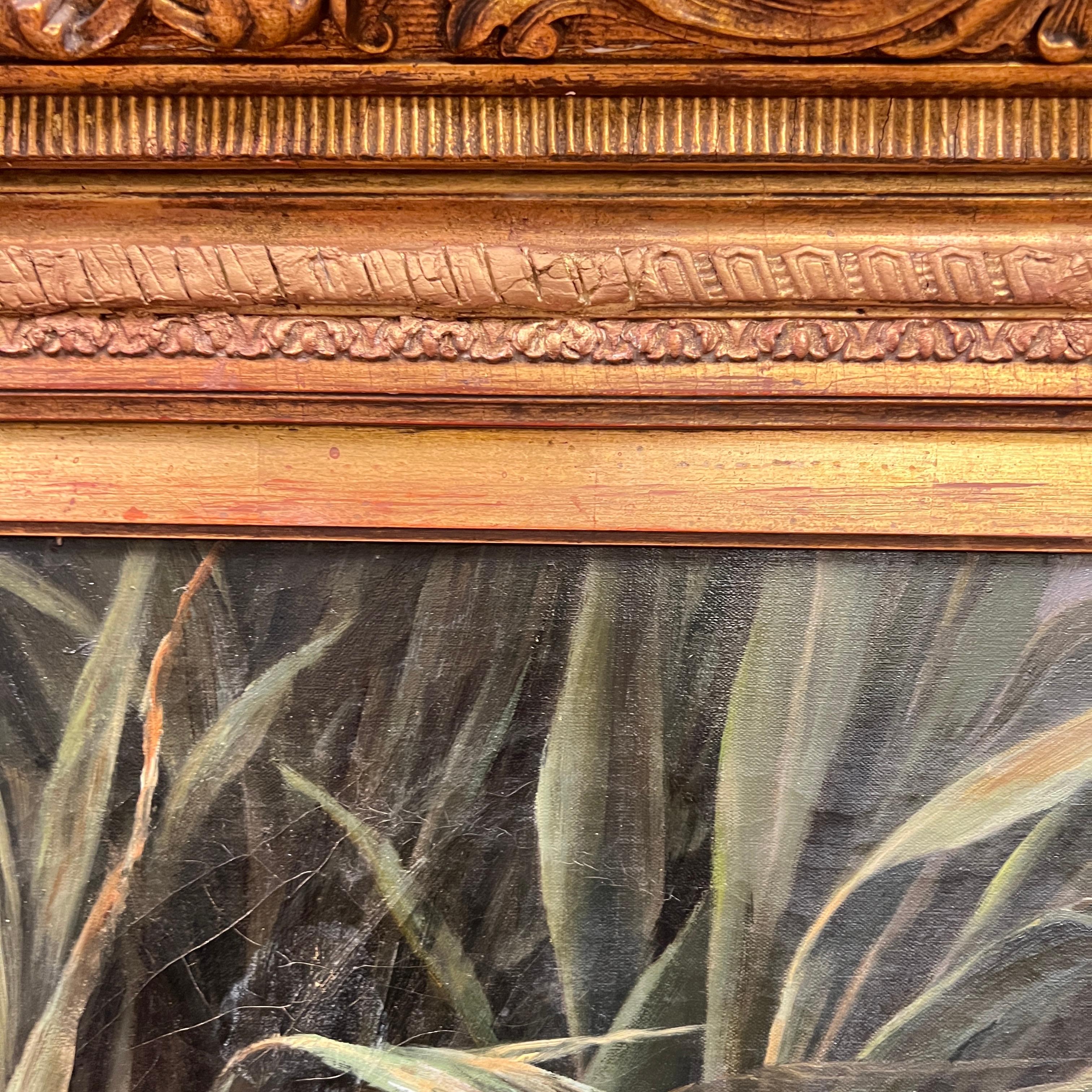 19th Century English Oil Painting by Frederick Smith Depicting Tiger in Jungle 8