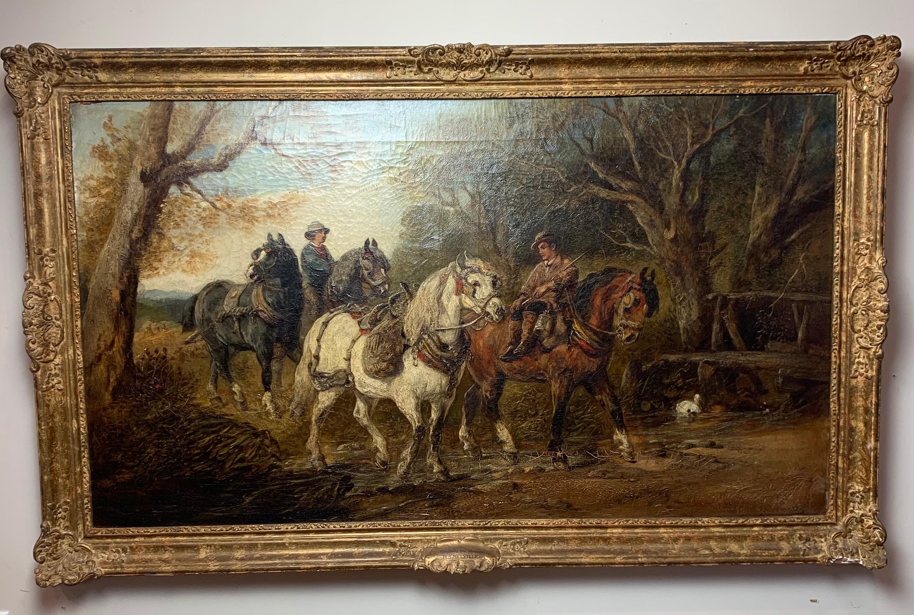 19th Century English Oil Painting In Good Condition In Kilmarnock, VA