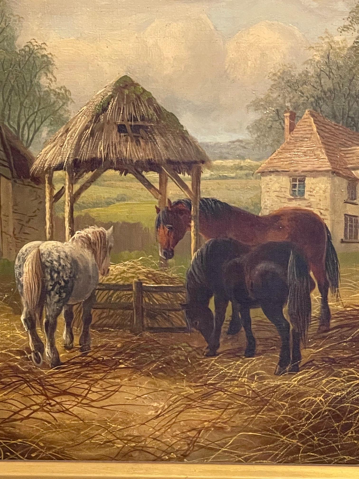 Hand-Painted 19th Century English Oil Painting on Canvas For Sale