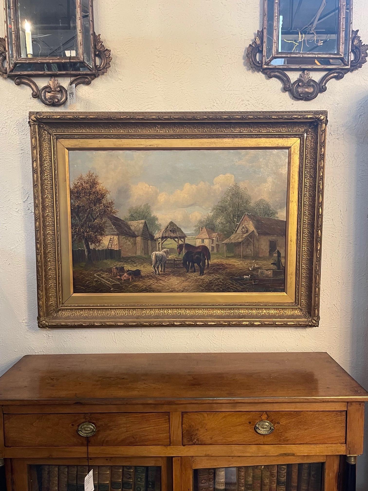 19th Century English Oil Painting on Canvas For Sale 5