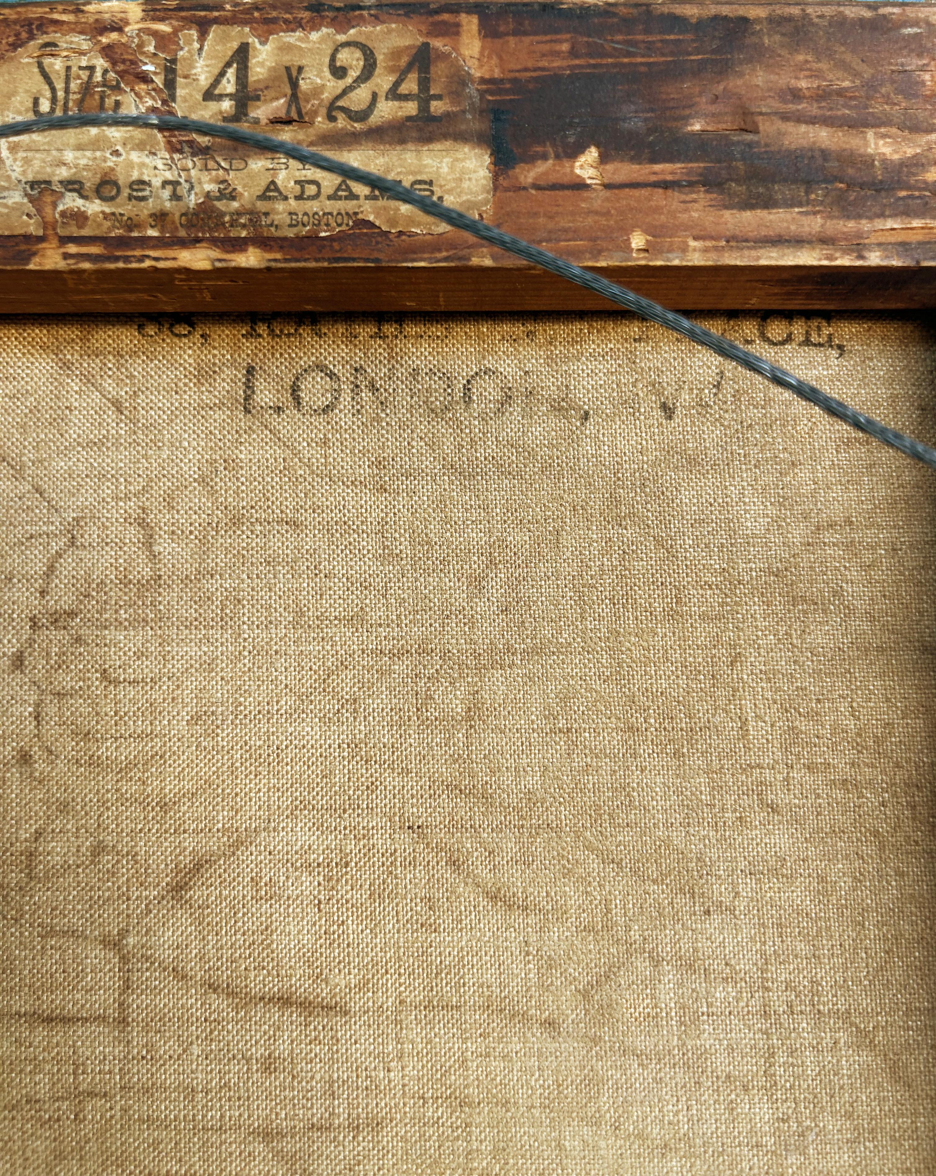 Peinture à l'huile sur toile anglaise du XIXe siècle, femme victorienne, signée de façon illisible en vente 3