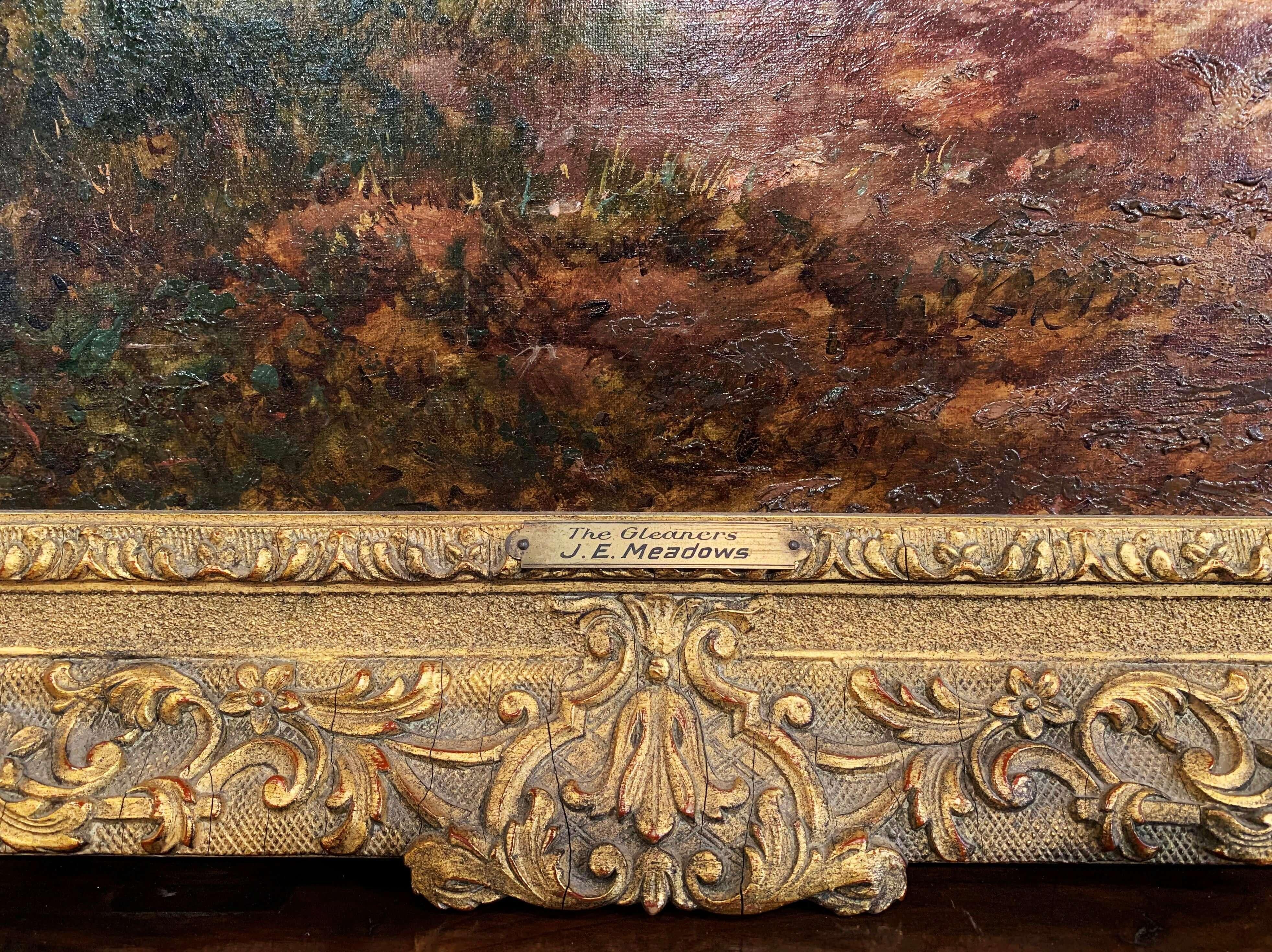 Carved 19th Century English Oil Painting 