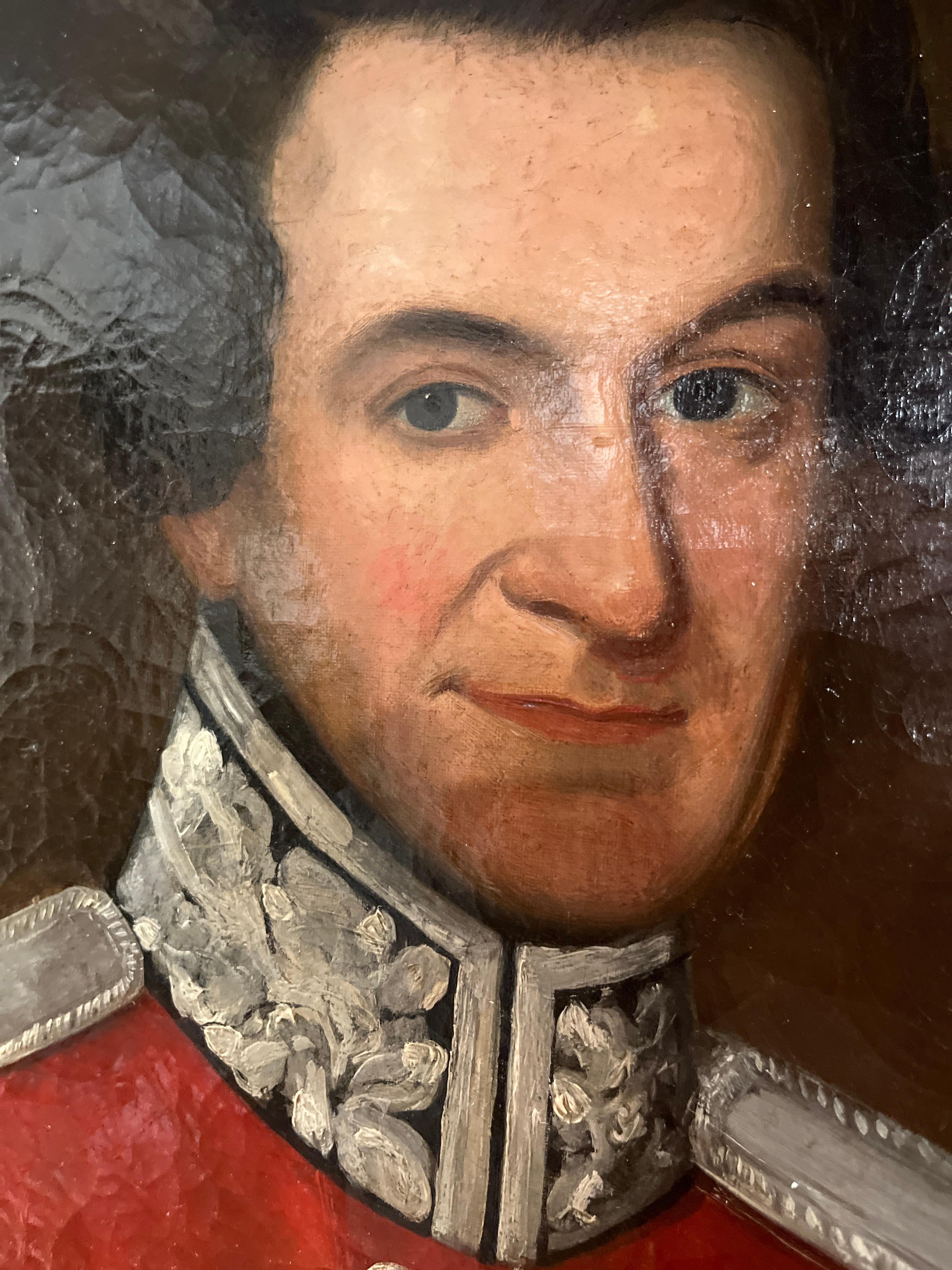 Neoclassical 19th Century English Oil Portrait of a Royal Family Marine For Sale