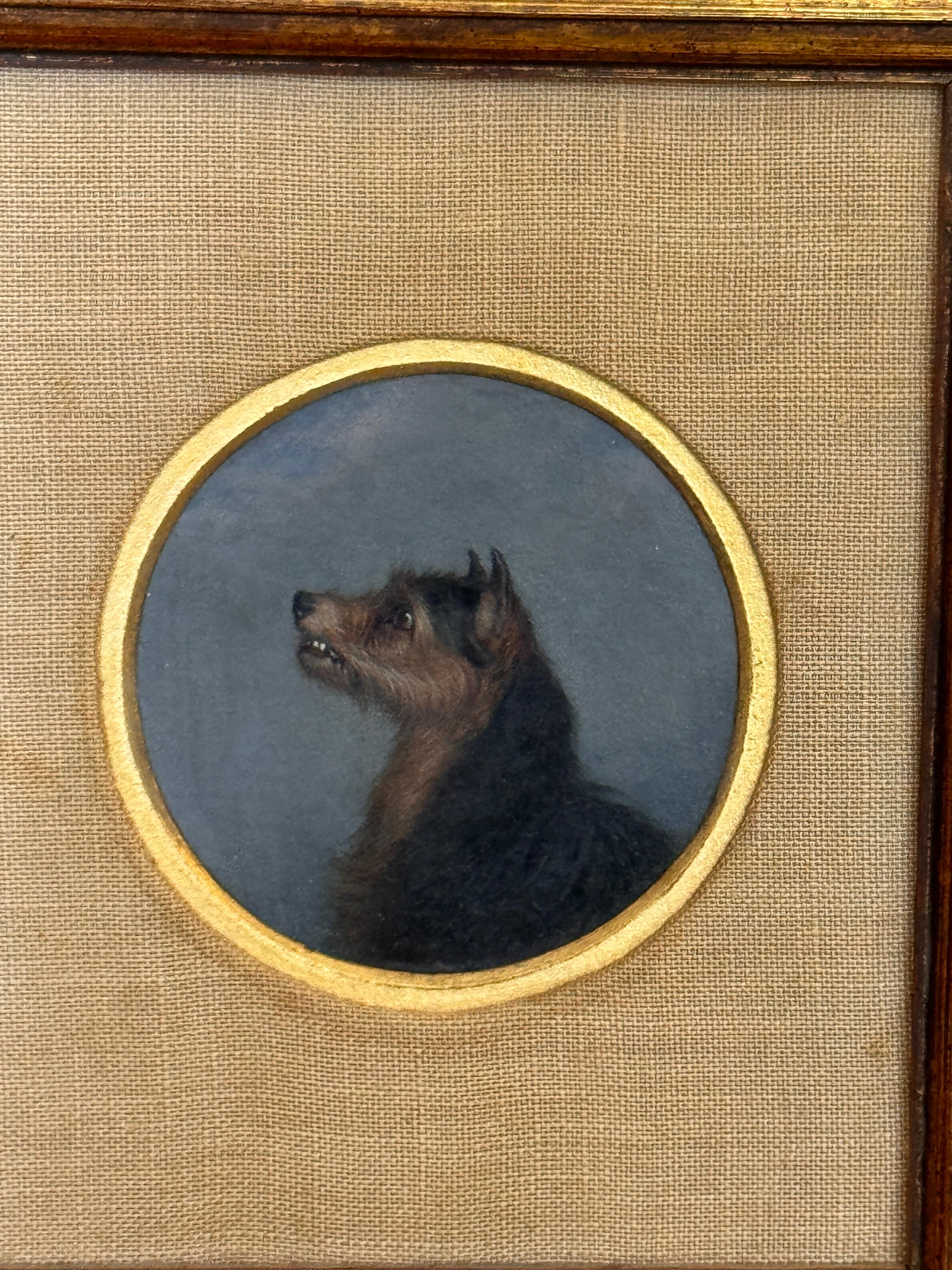 19th Century English Oil Portrait of a Terrier In Good Condition For Sale In Charlottesville, VA