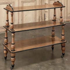 19th Century English Open Library Caddy Bookshelf on Casters