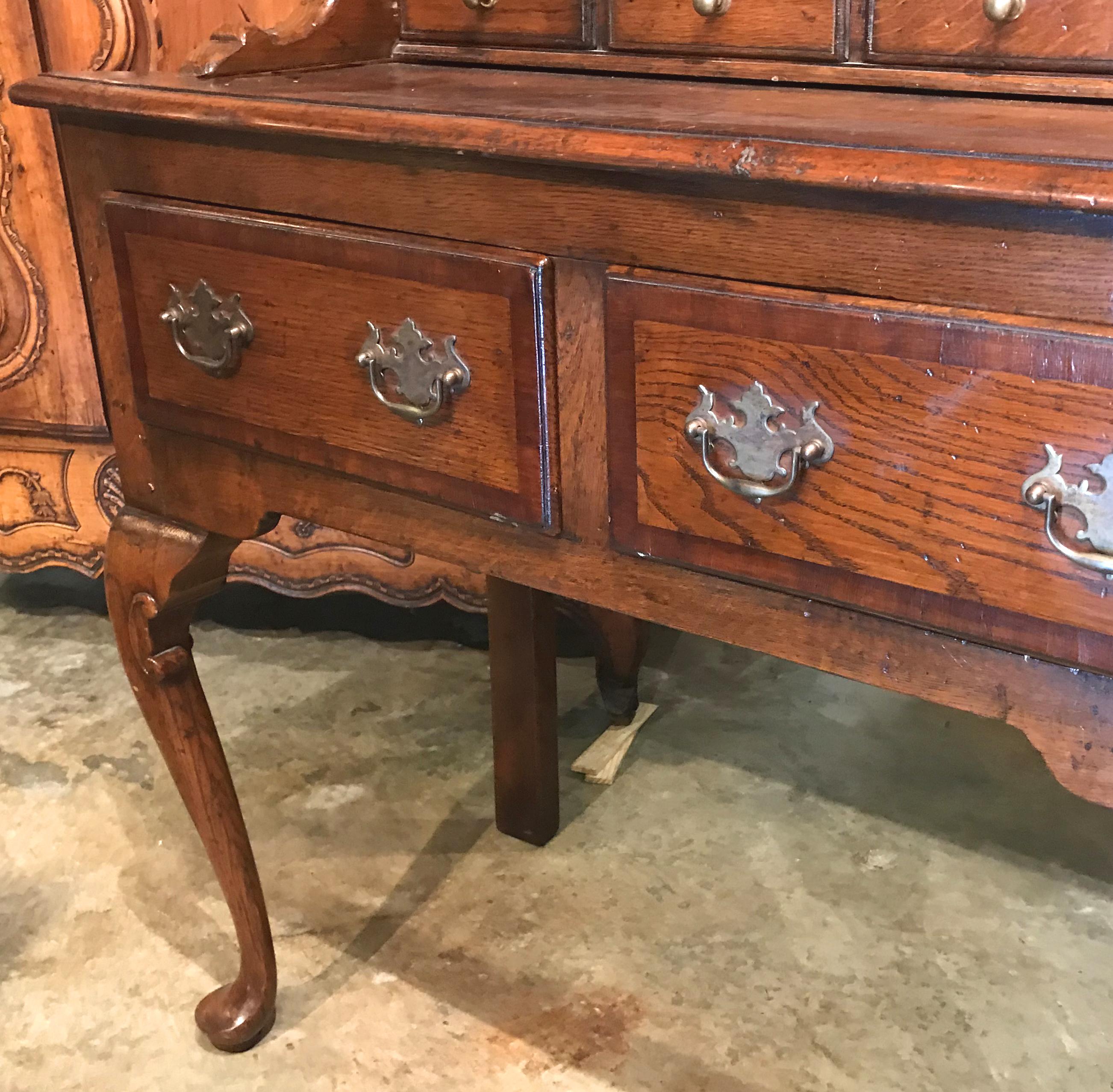 20th Century English or Welsh Oak Two-Part Dresser