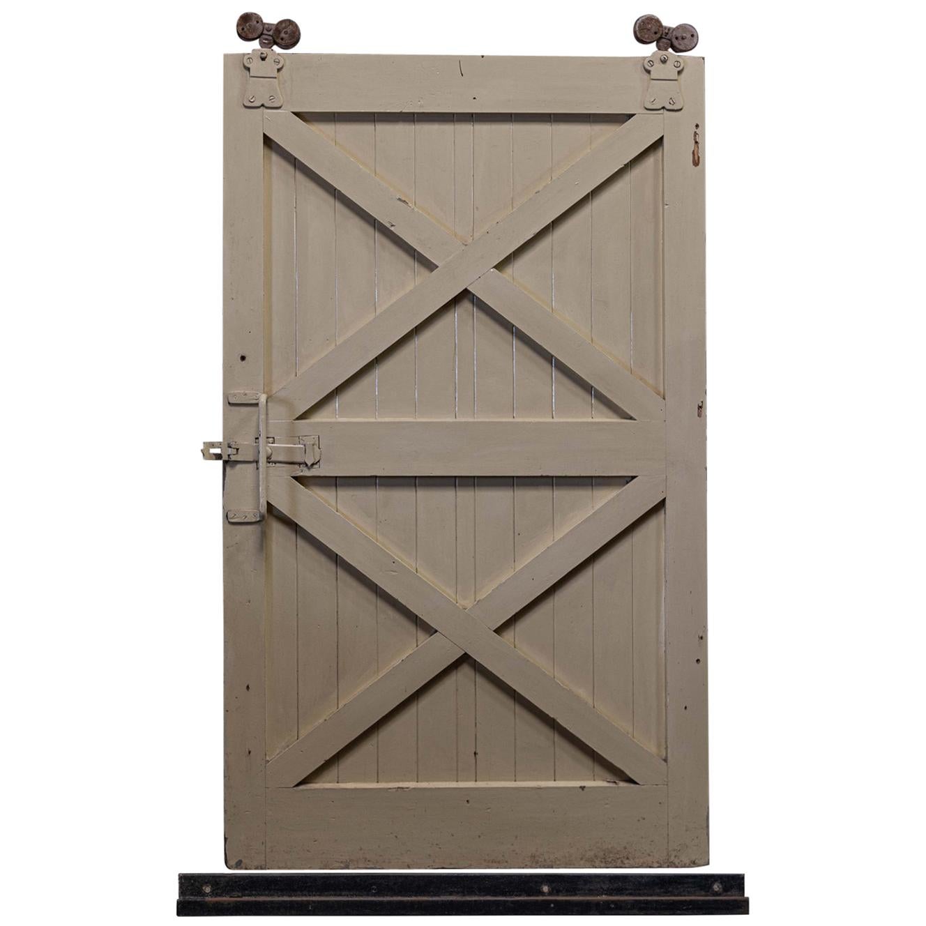 19th Century English Oversized Sliding Barn Door For Sale