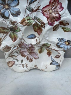 Piatto da ostriche inglese del XIX secolo con fiori Adderley